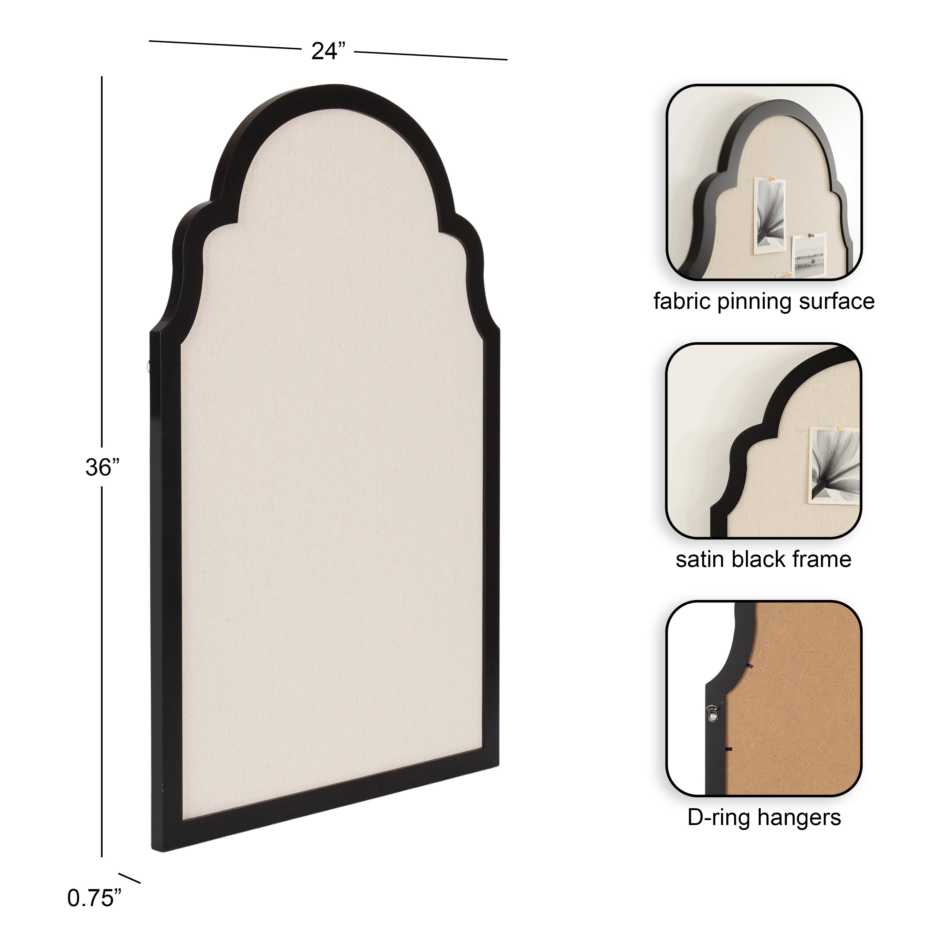 Pinboard Black 24x36 2