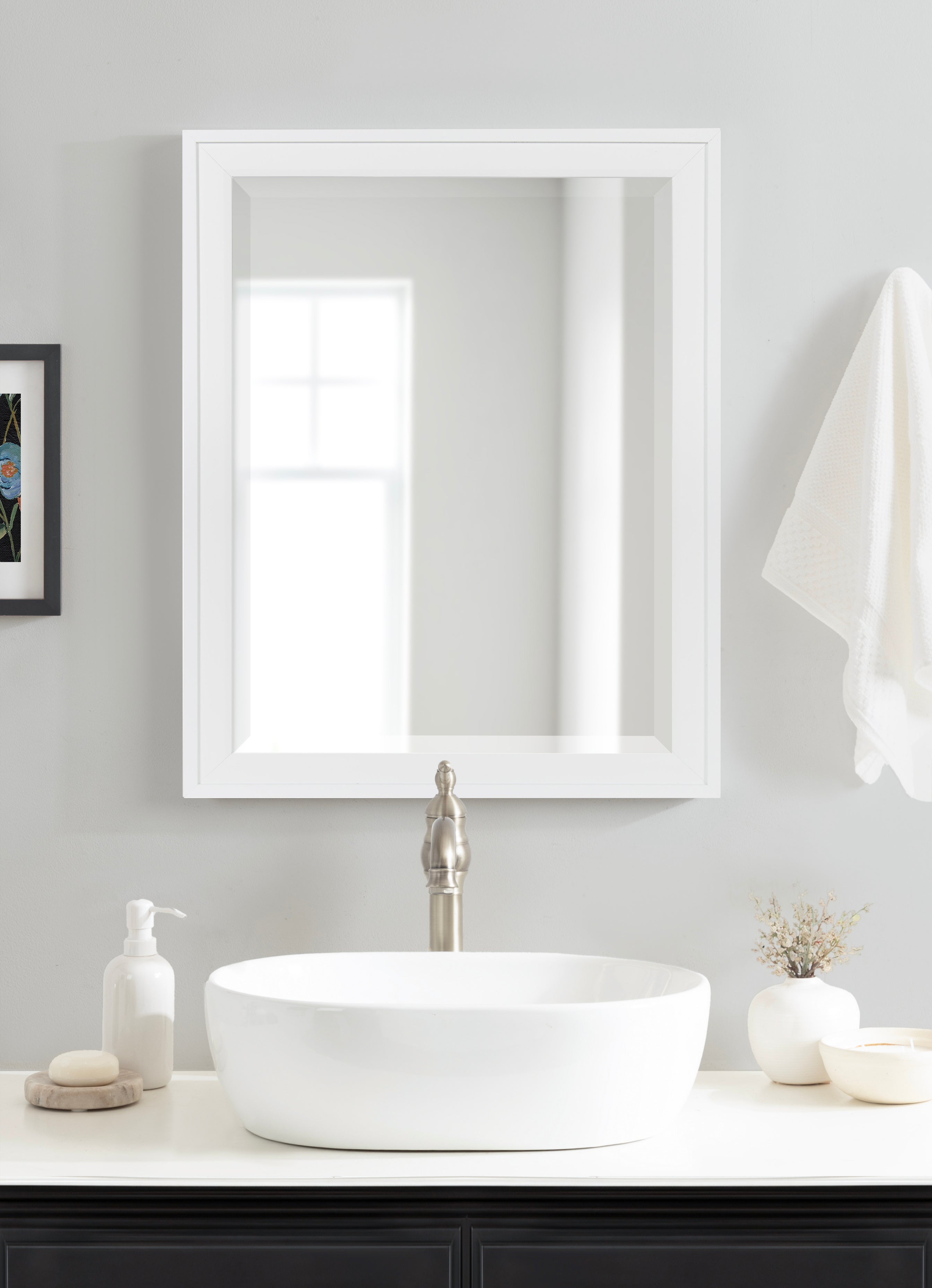 Rectangle Mirror White 21.5x27.5 6