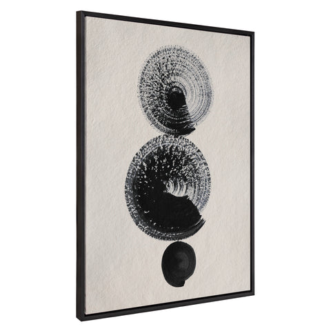 Sylvie Japandi 23 Black Beige Framed Canvas by Rocket Jack