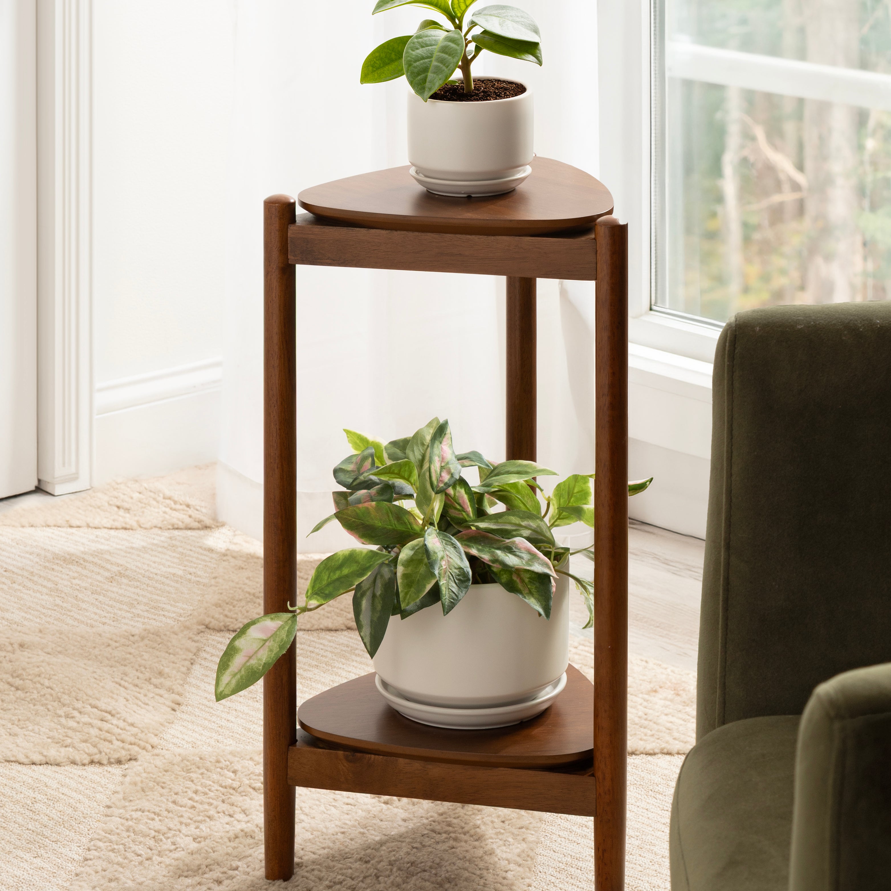 Side Table 12x13x24 Walnut Brown 6