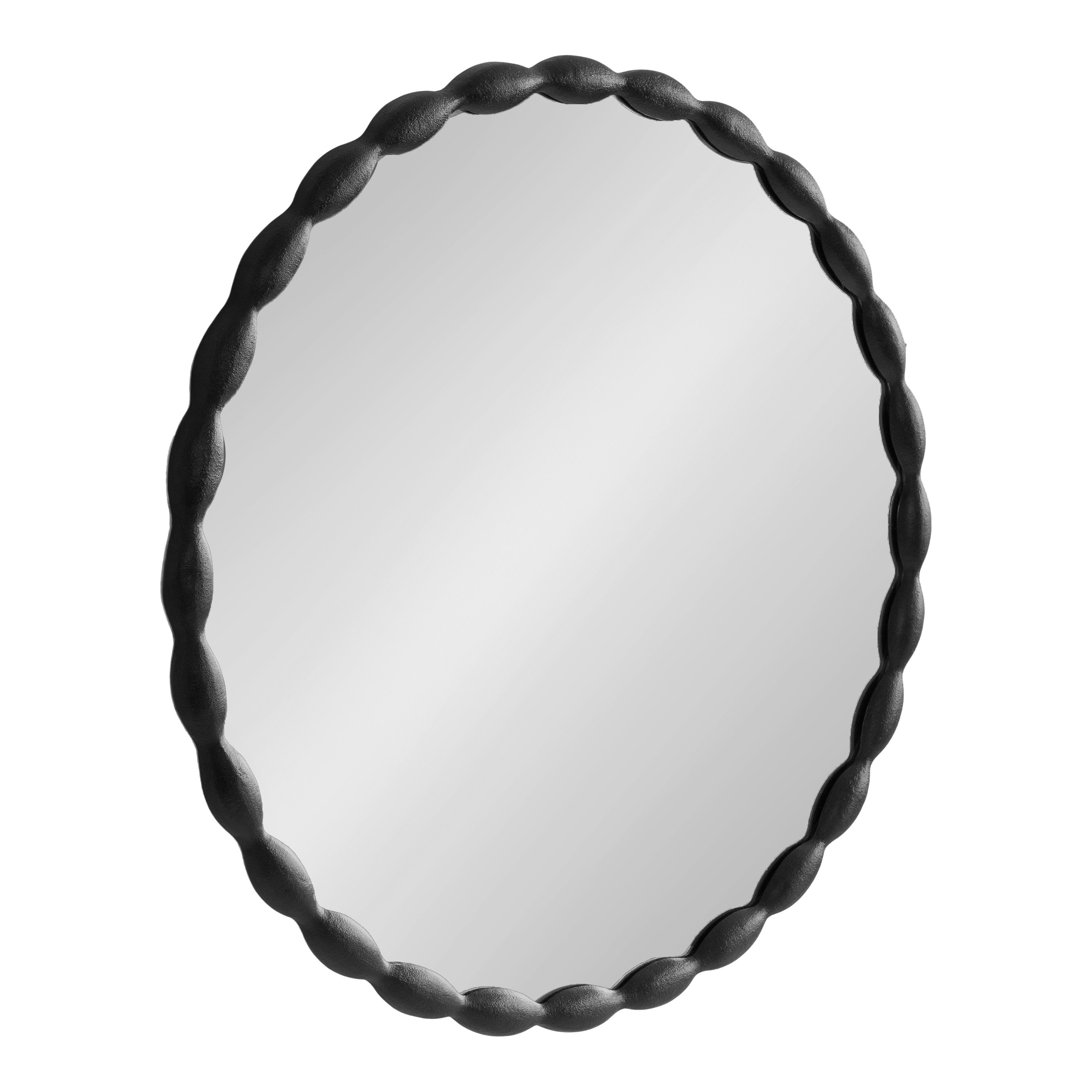 Perlina Round Cast Metal Mirror