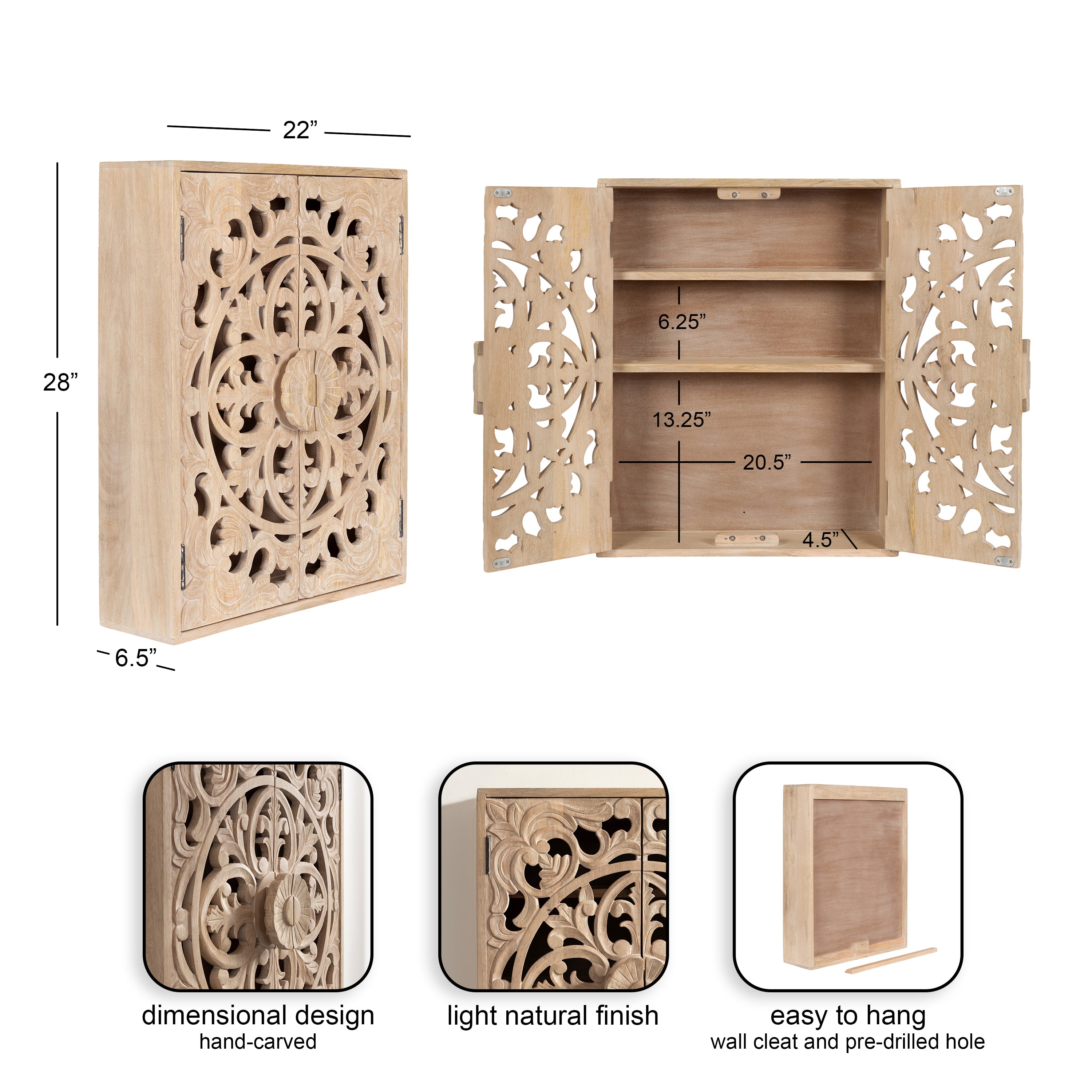 Cabinet Natural Beige 22x7x28 2