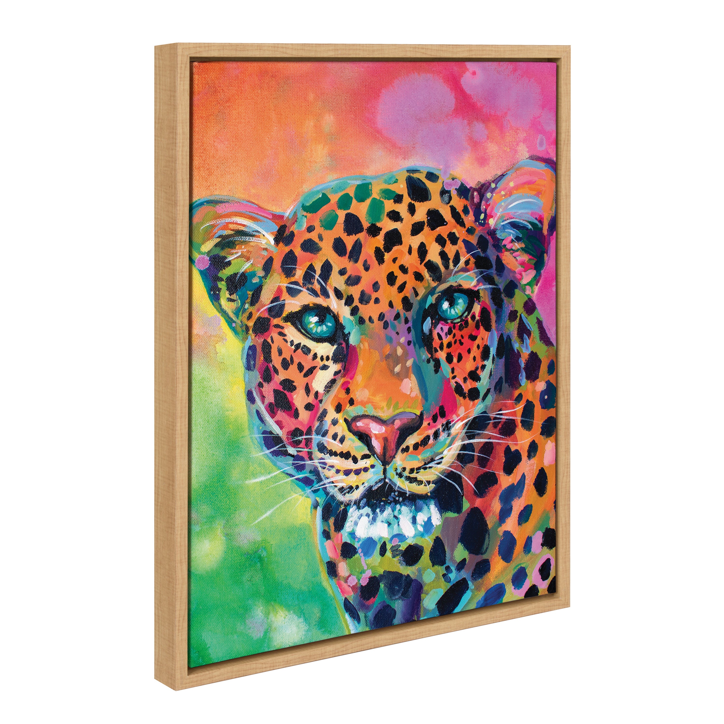 Sylvie Leopard Magic Framed Canvas by Rachel Christopoulos