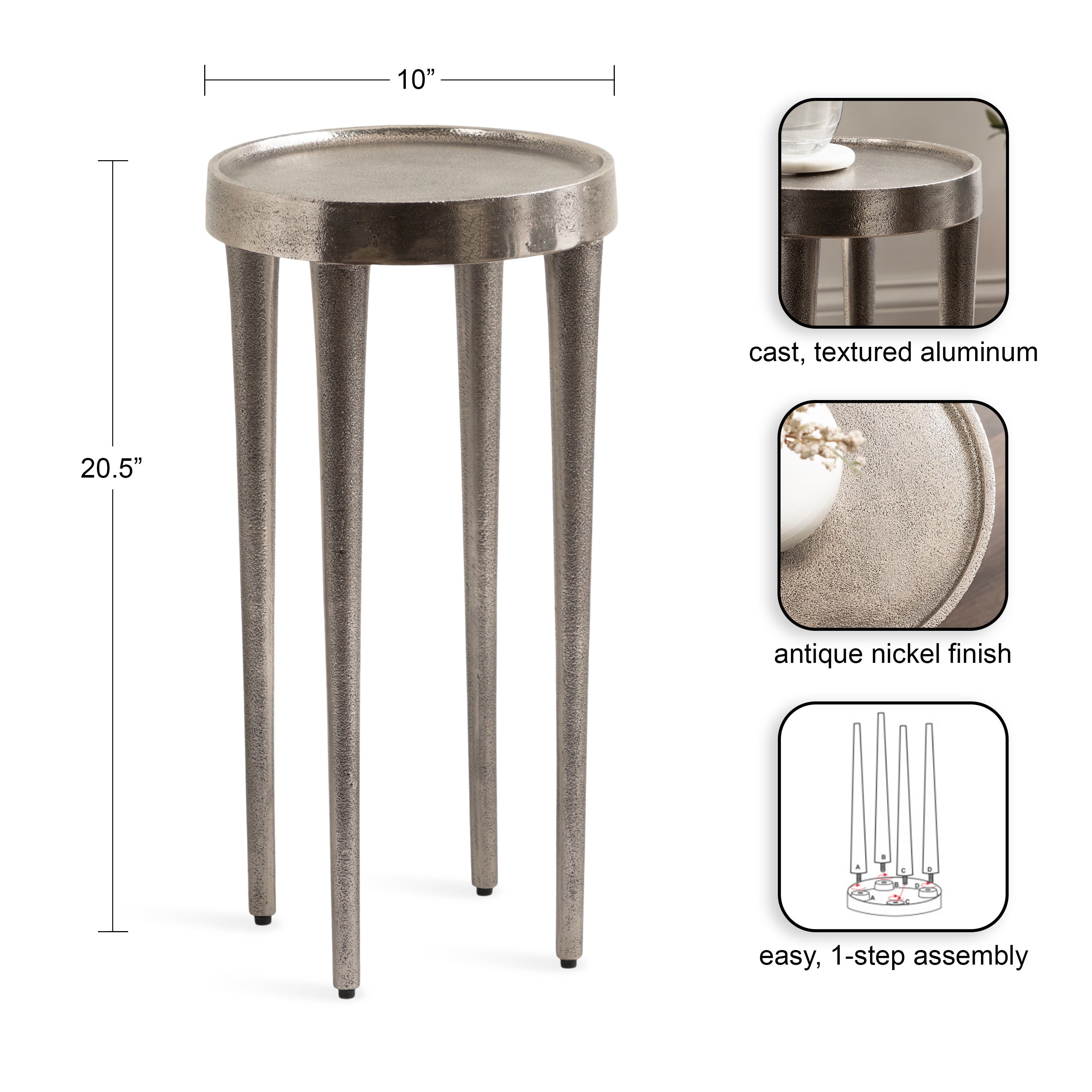 Rava Metal Table and Plant Stand