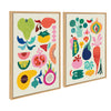 Sylvie Modern Fruits and Modern Veggies Framed Canvas Art Set by Rachel Lee of My Dream Wall