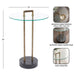 Side Table Clear Gold 16x16x24 2