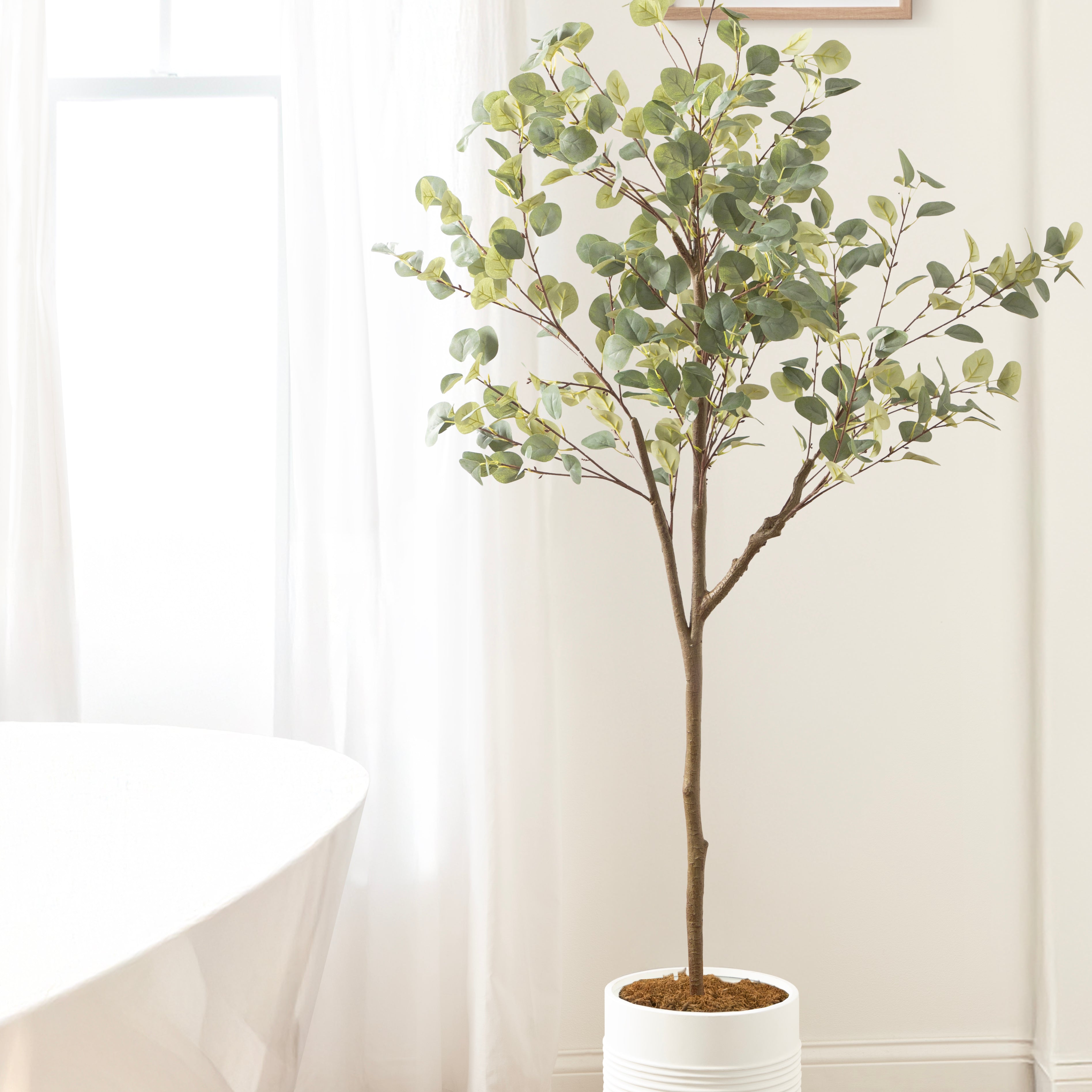 Faux Tree 6.5' White Rustic Brown 7