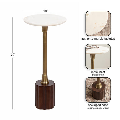 Drink Table Dark Brown Gold 10x10x22 2