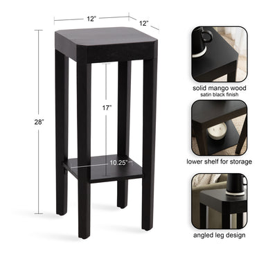 Side Table Black 12x12x28 2