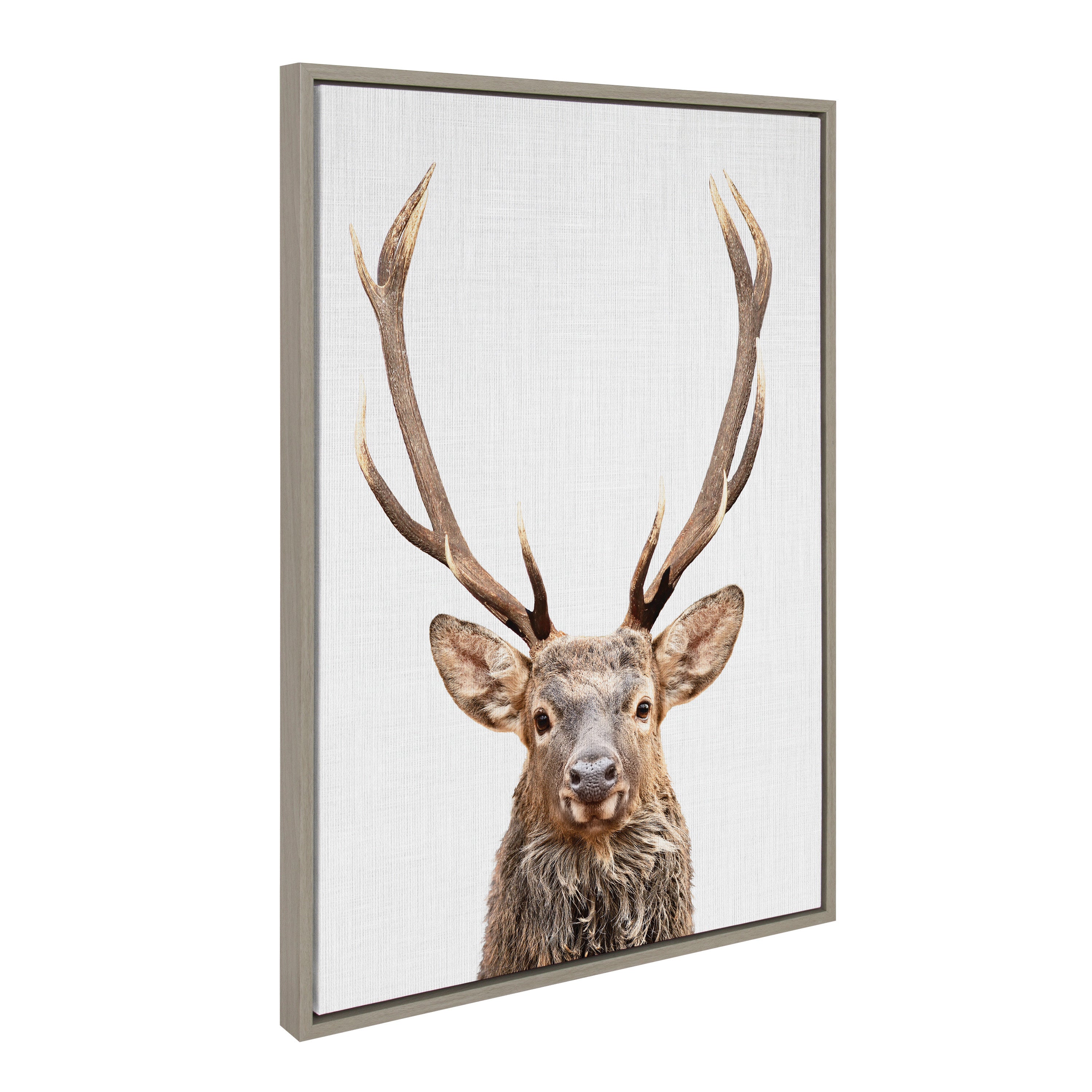 Sylvie The Red Deer Color Framed Canvas by Simon Te of Tai Prints