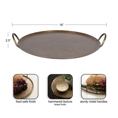 Serving Tray Gold 16" Diameter 2