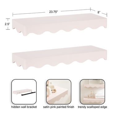 Floating Shelf Pink 2 piece 24 in. 2