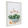 Sylvie Three Flamingos Beach House Bath Framed Canvas by Amy Peterson