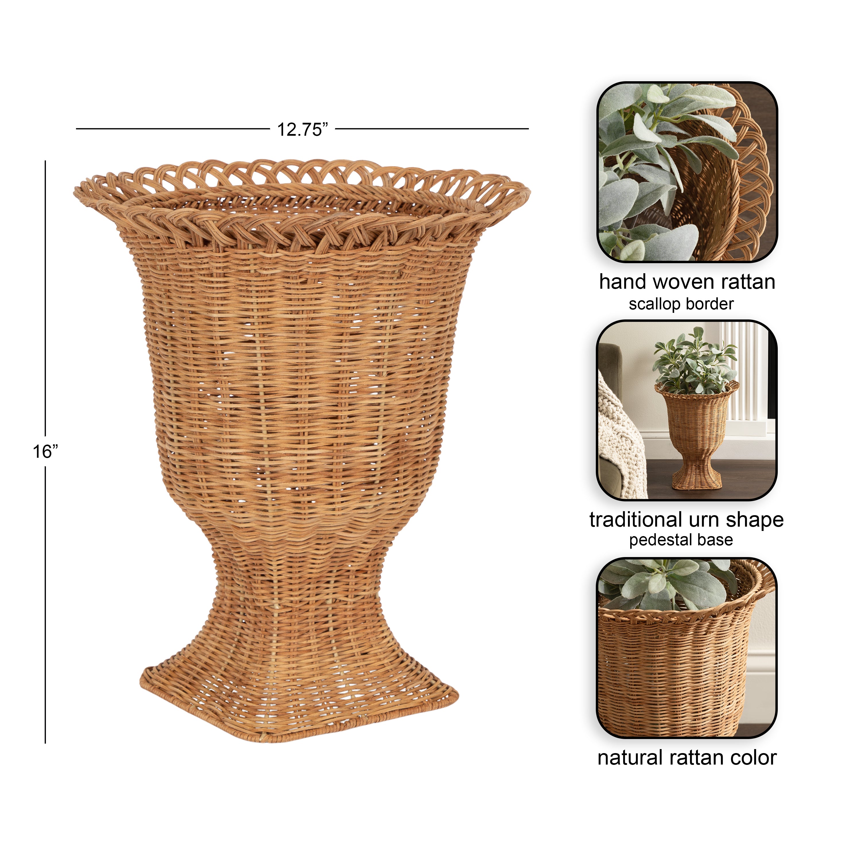 Freestanding Planter 13x13x16 Natural 2