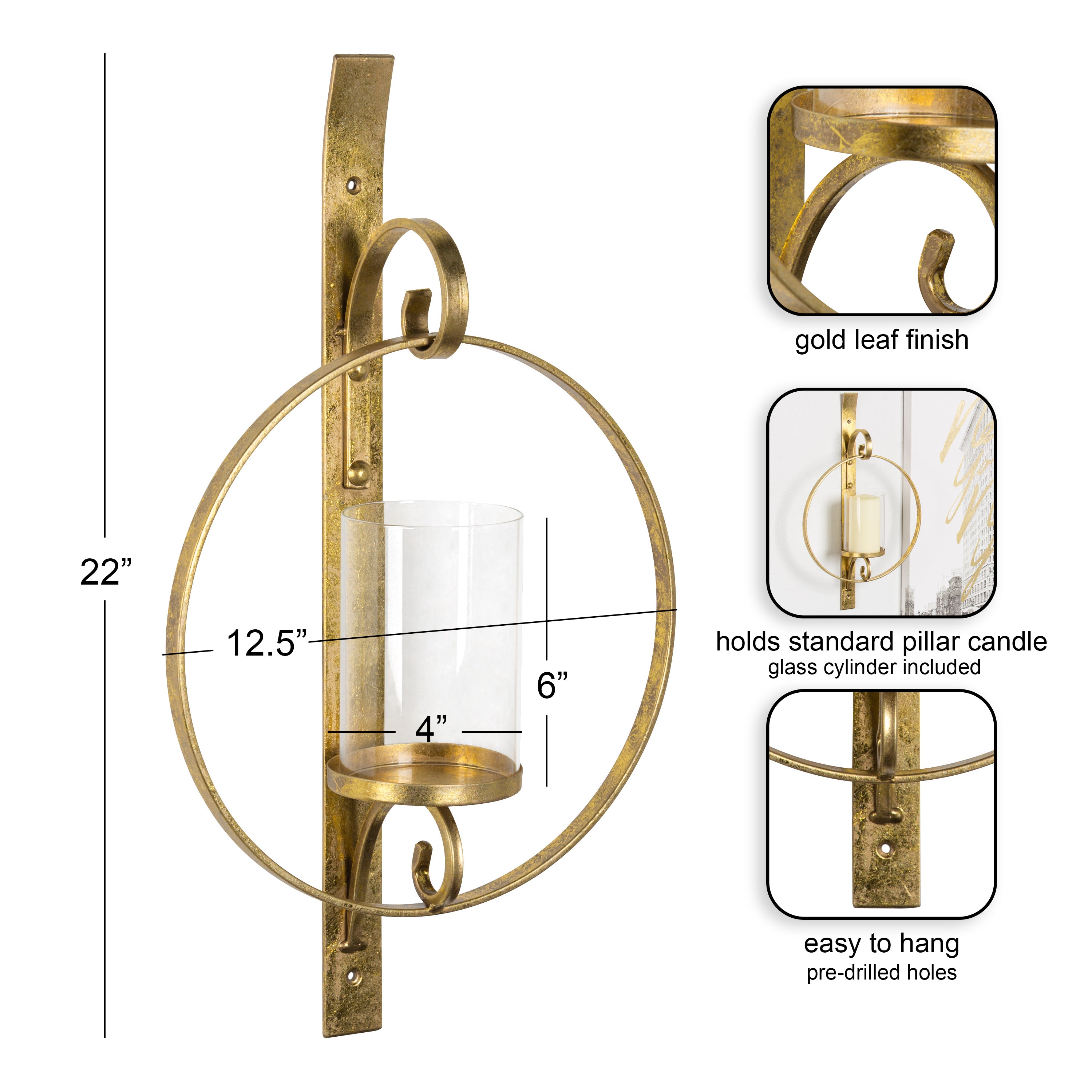 Wall Sconce Gold 12x22 2