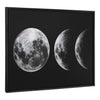 Sylvie Mod Moon Its Just a Phase BW Framed Canvas by The Creative Bunch Studio