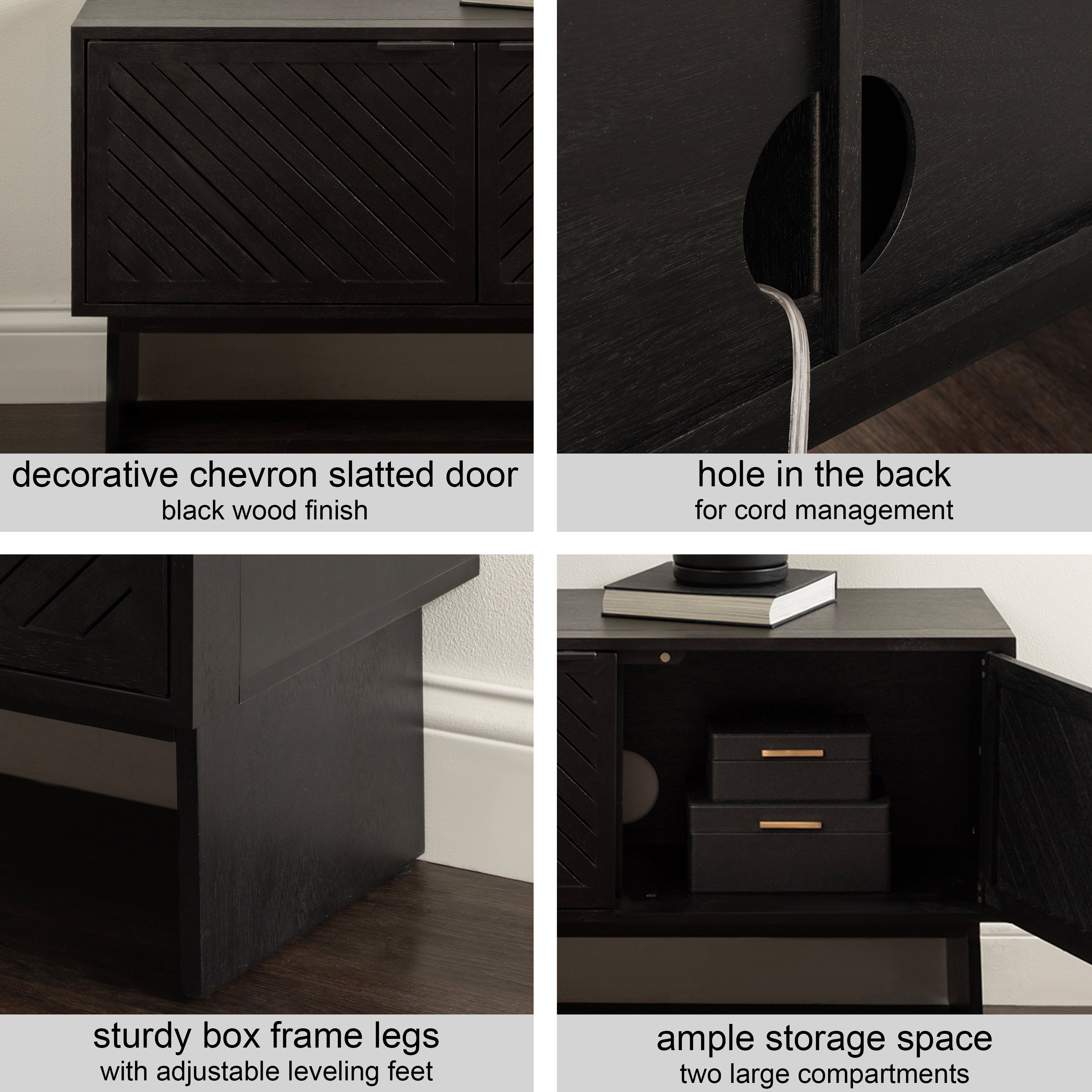 TV Stand Black 38x15x22 5