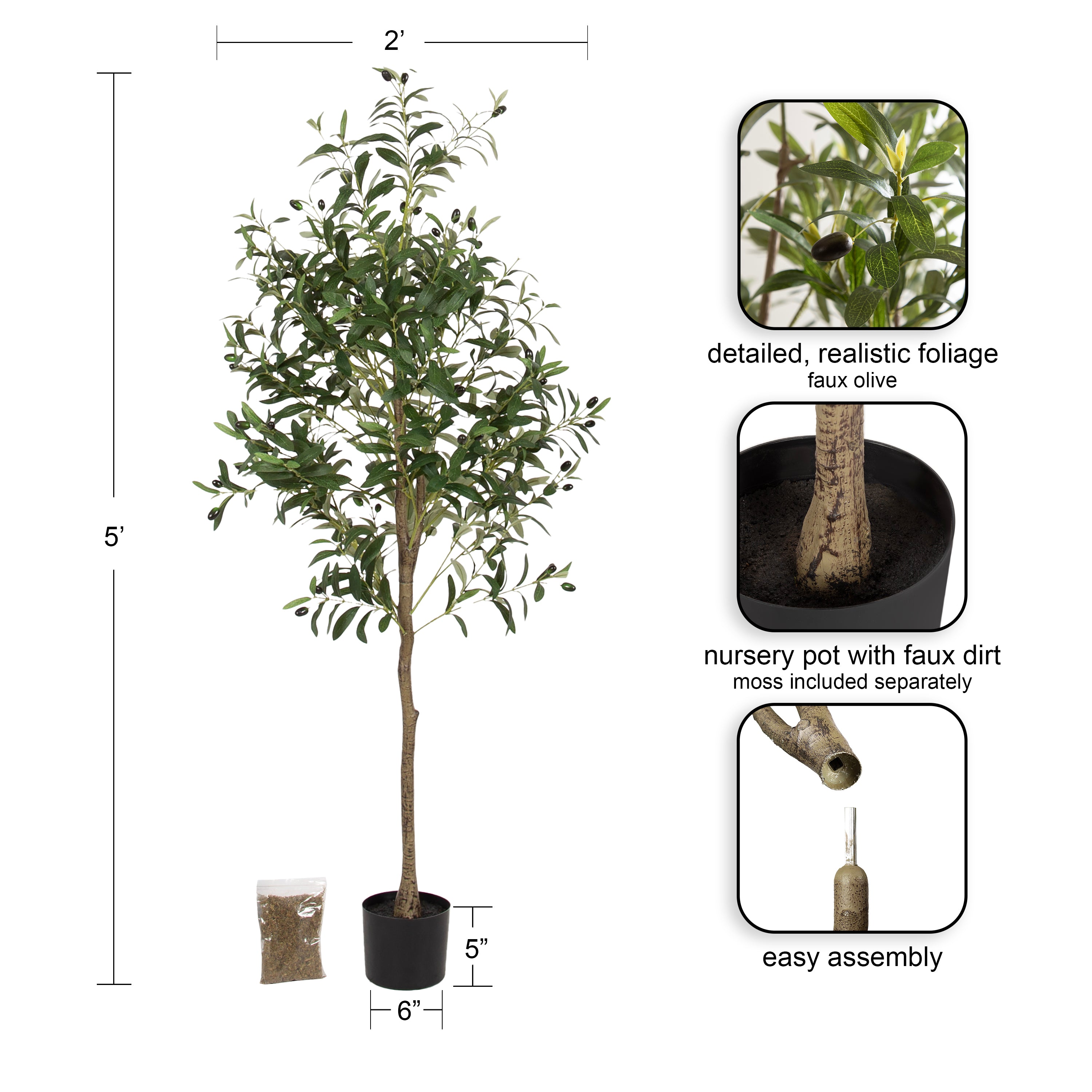Faux Tree 5' Green 2