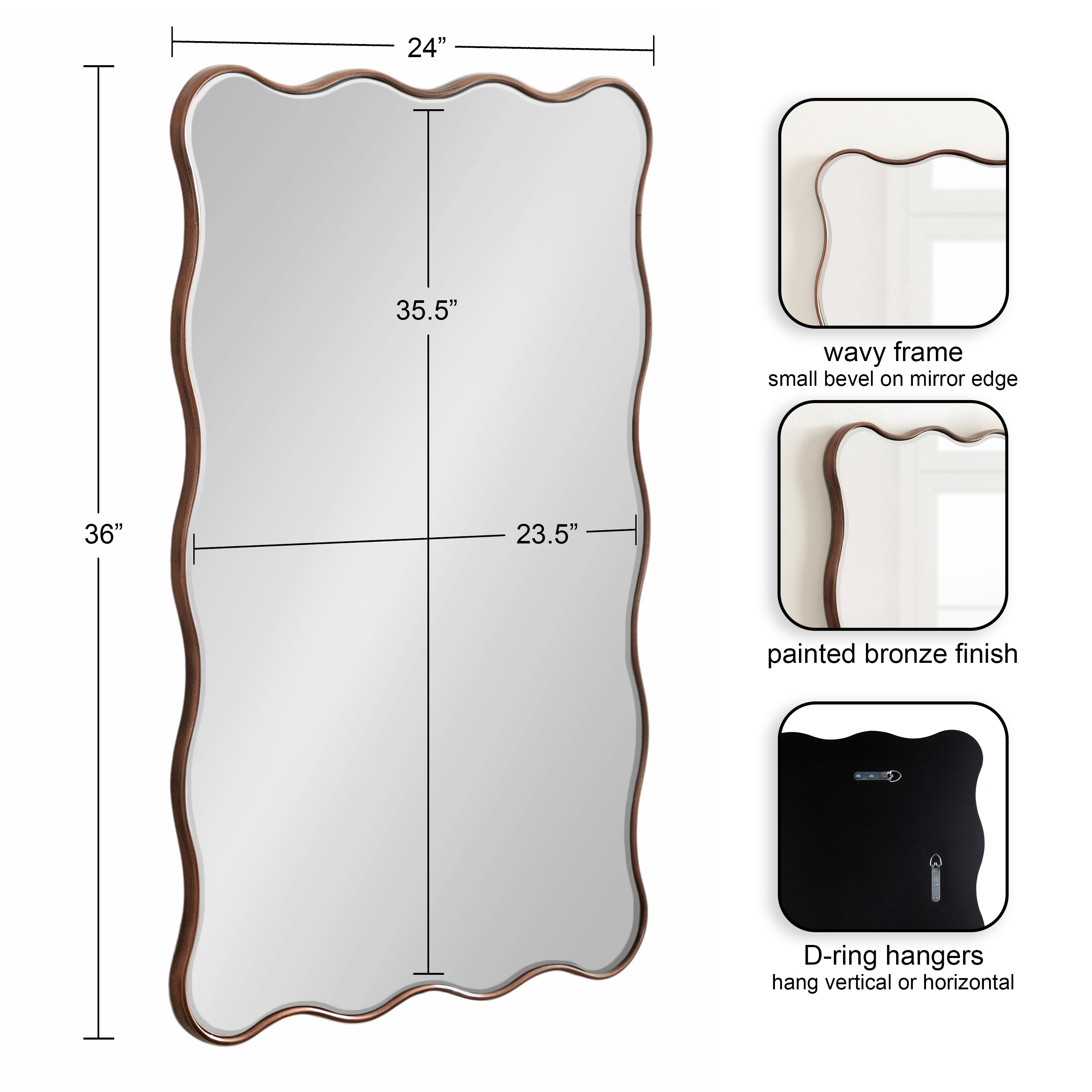 Viona Rectangle Scalloped Mirror