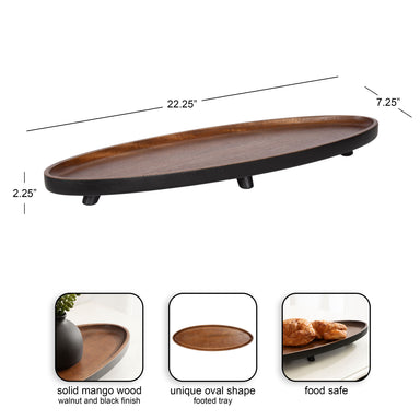 Serving Tray Black Walnut Brown 23x7x2 2