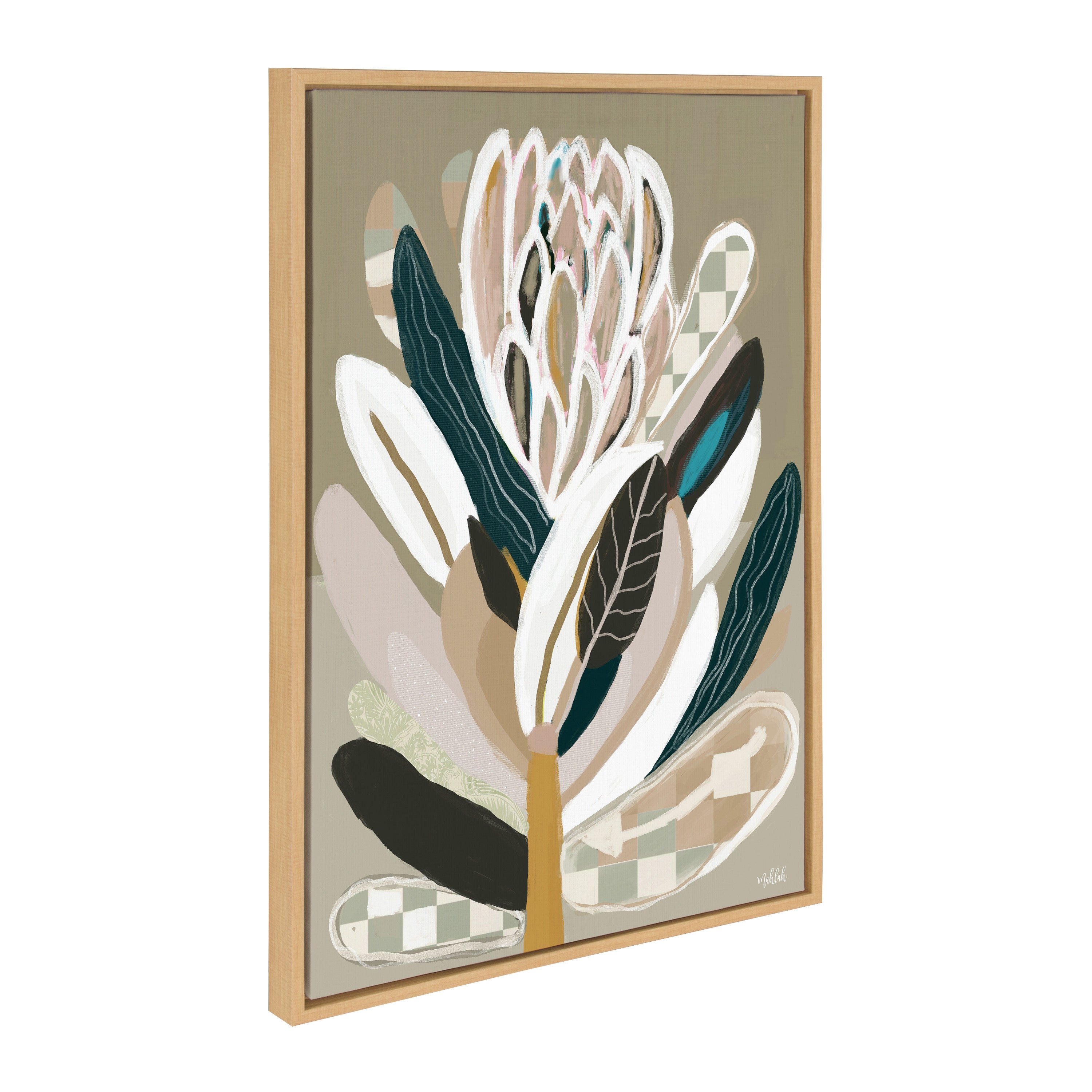 Sylvie Sage Protea Framed Canvas by Inkheart Designs