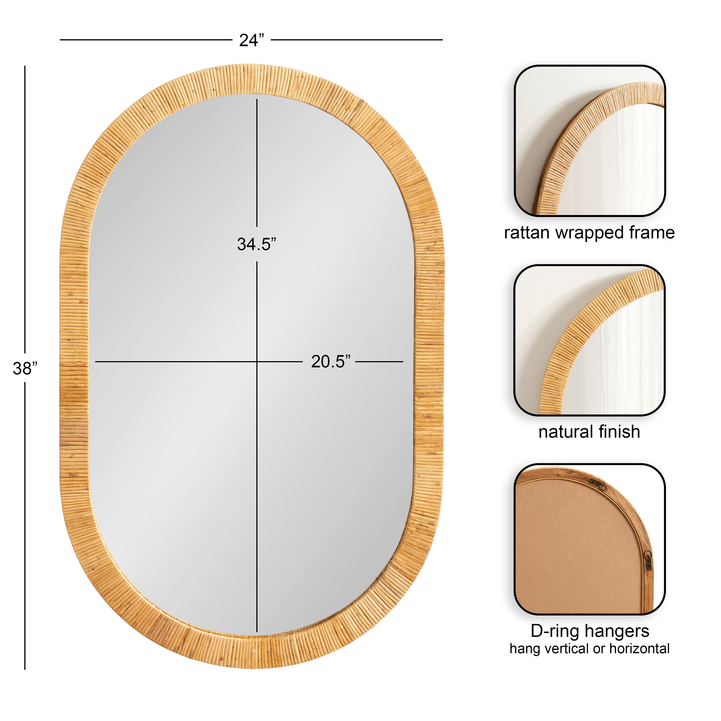 Capsule Mirror 24x38 Natural 2