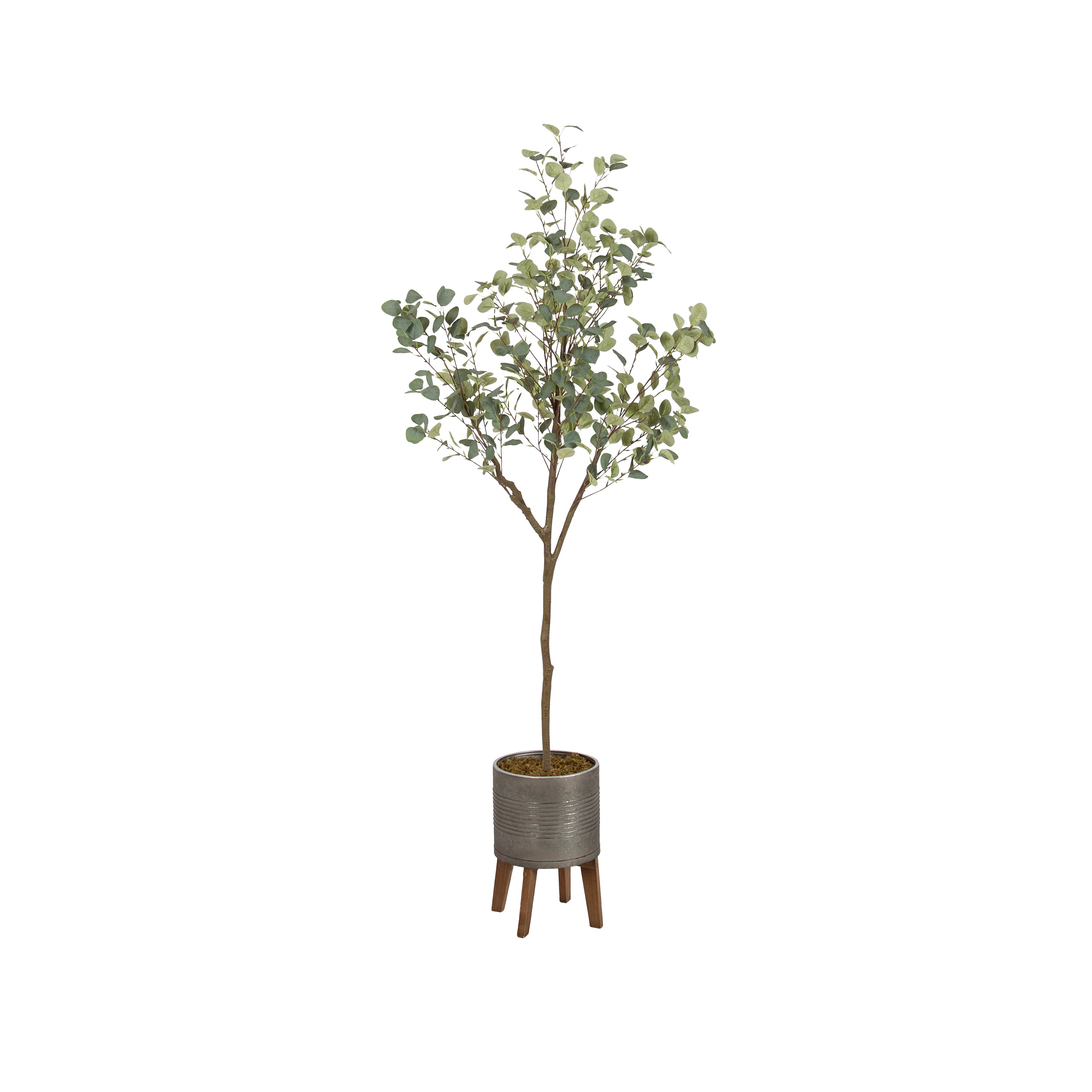 Faux Tree Pewter Rustic Brown 6.5' 1