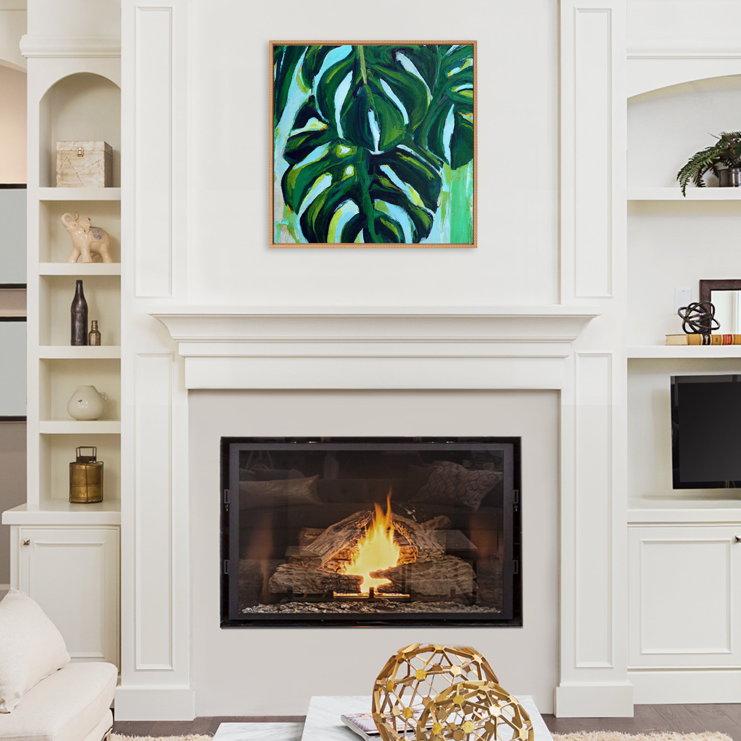 Framed Canvas 30x30 Sylvie Beaded Rustic Natural 5