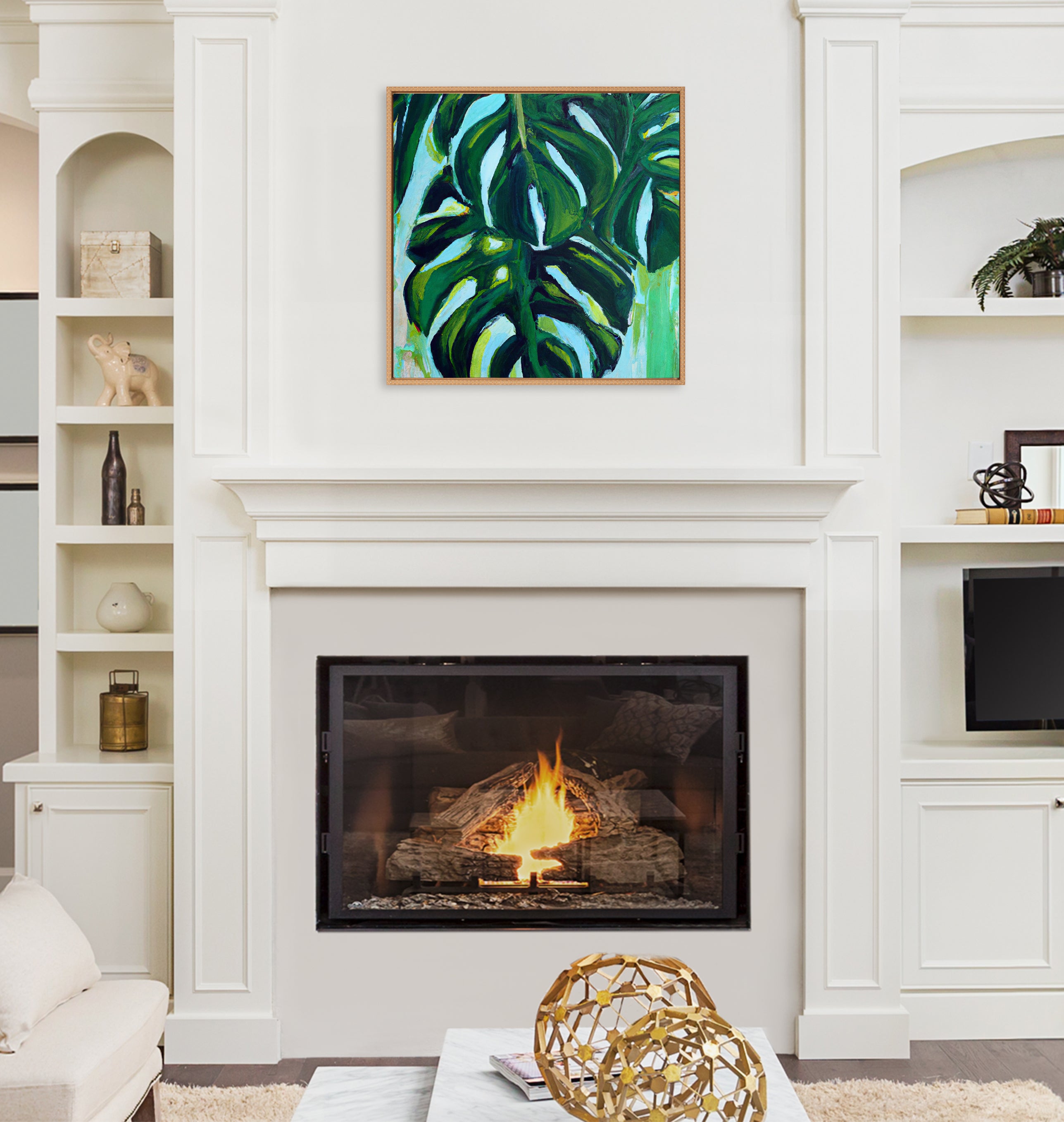 Framed Canvas 30x30 Sylvie Beaded Rustic Natural 5
