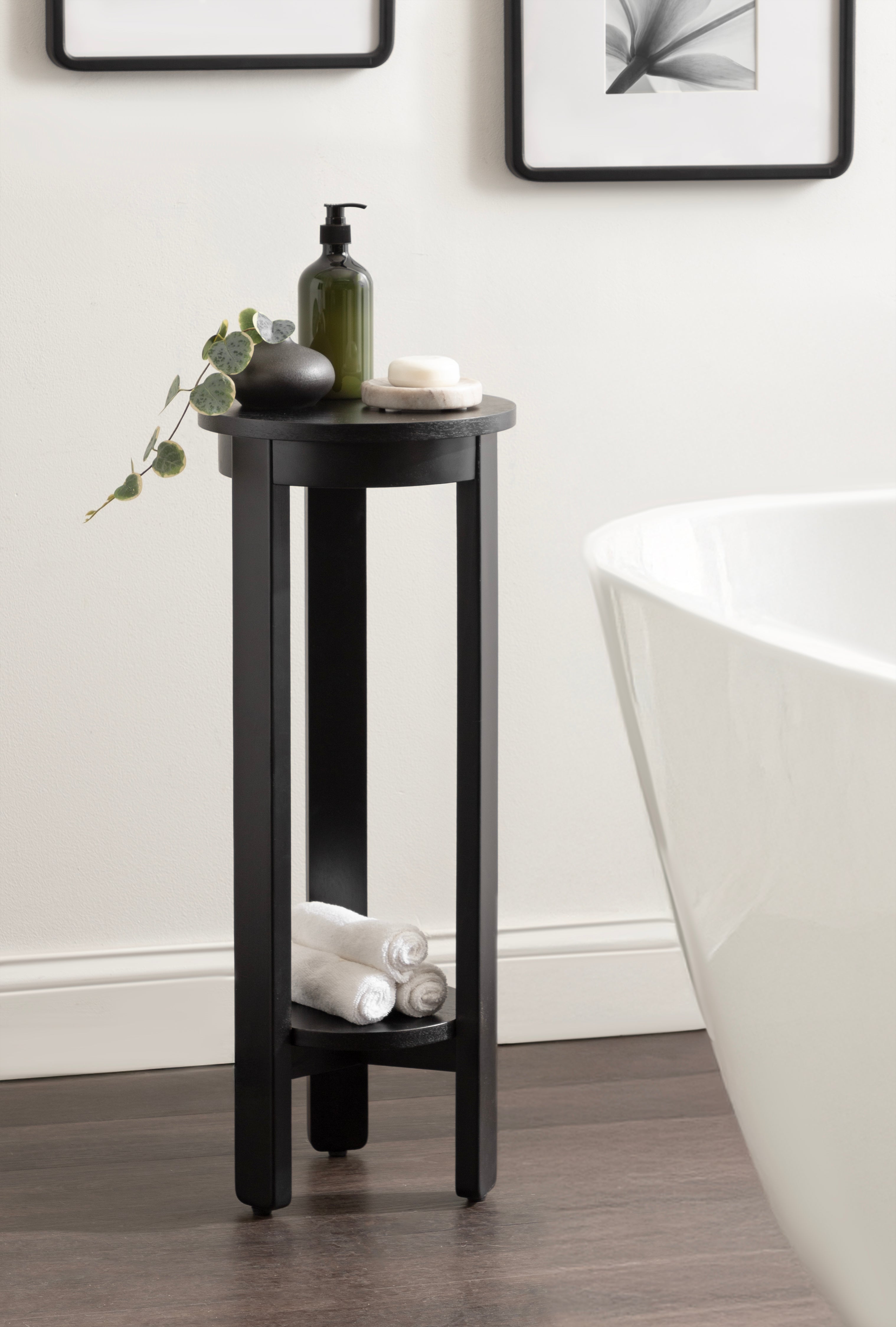 Side Table Black 12x12x30 8