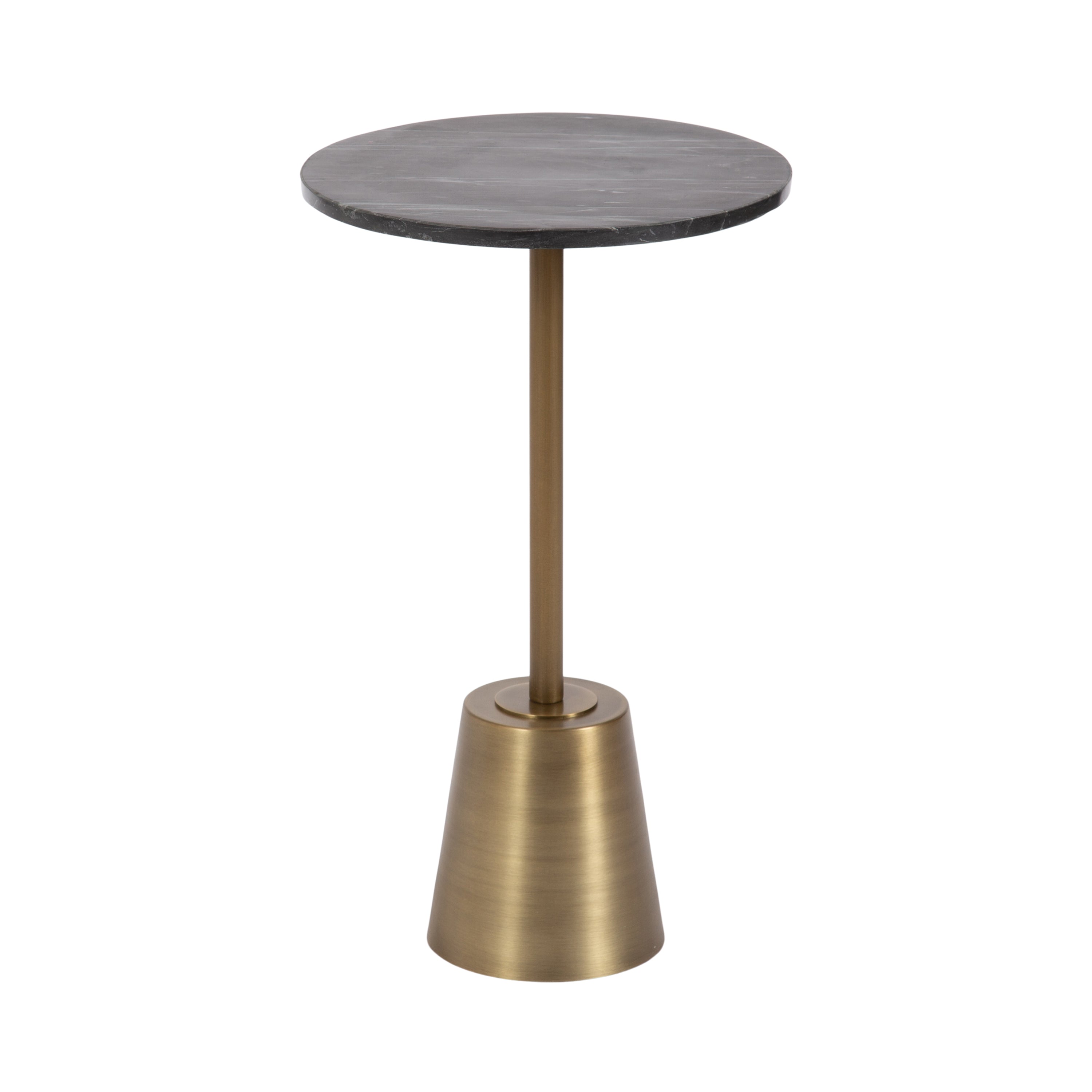 Side Table Black Brass 14x14x24 1