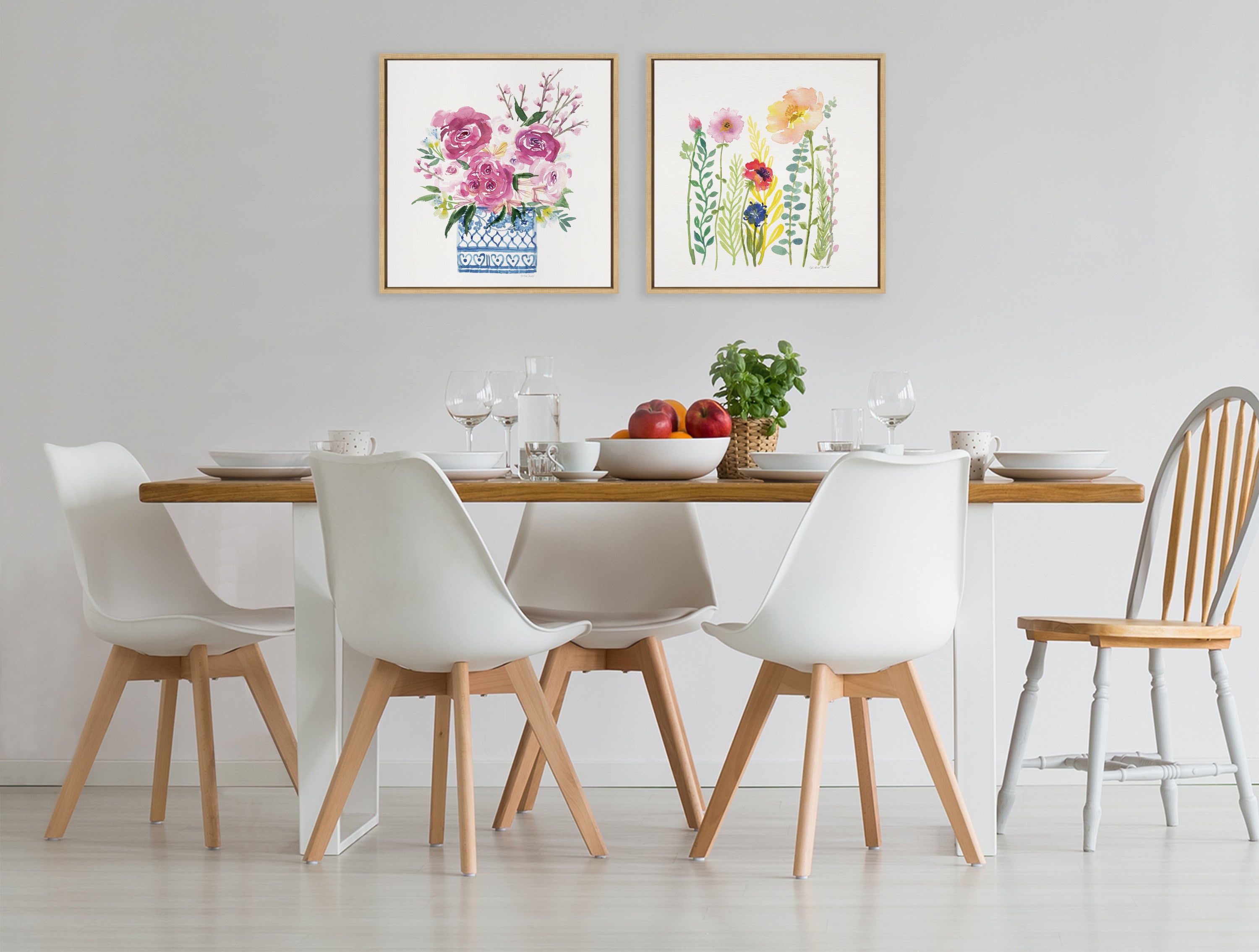 Sylvie Flowers and Ferns Framed Canvas by Patricia Shaw