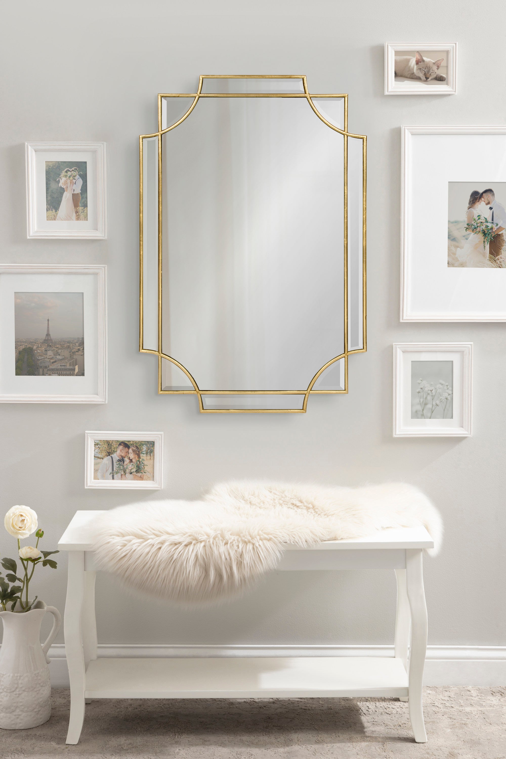 Scallop Mirror 24x36 Gold 6