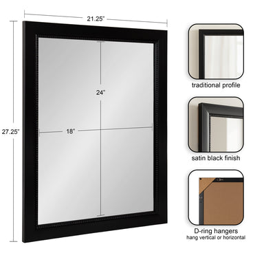 Rectangle Mirror Black 22x28 2
