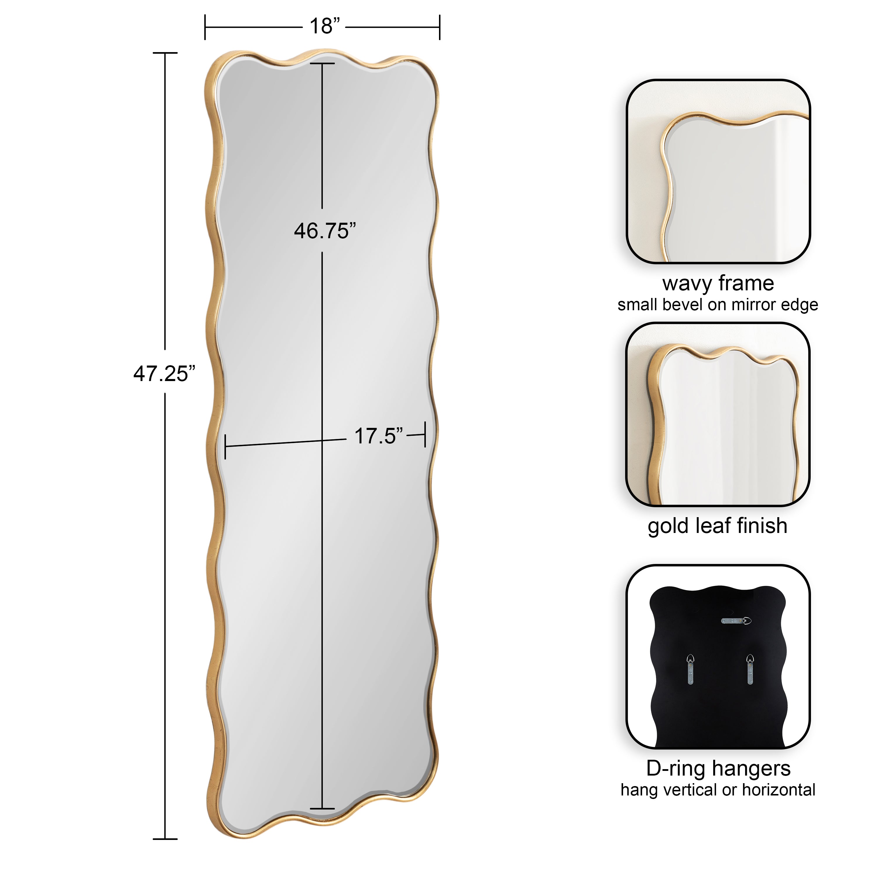 Viona Rectangle Scalloped Mirror