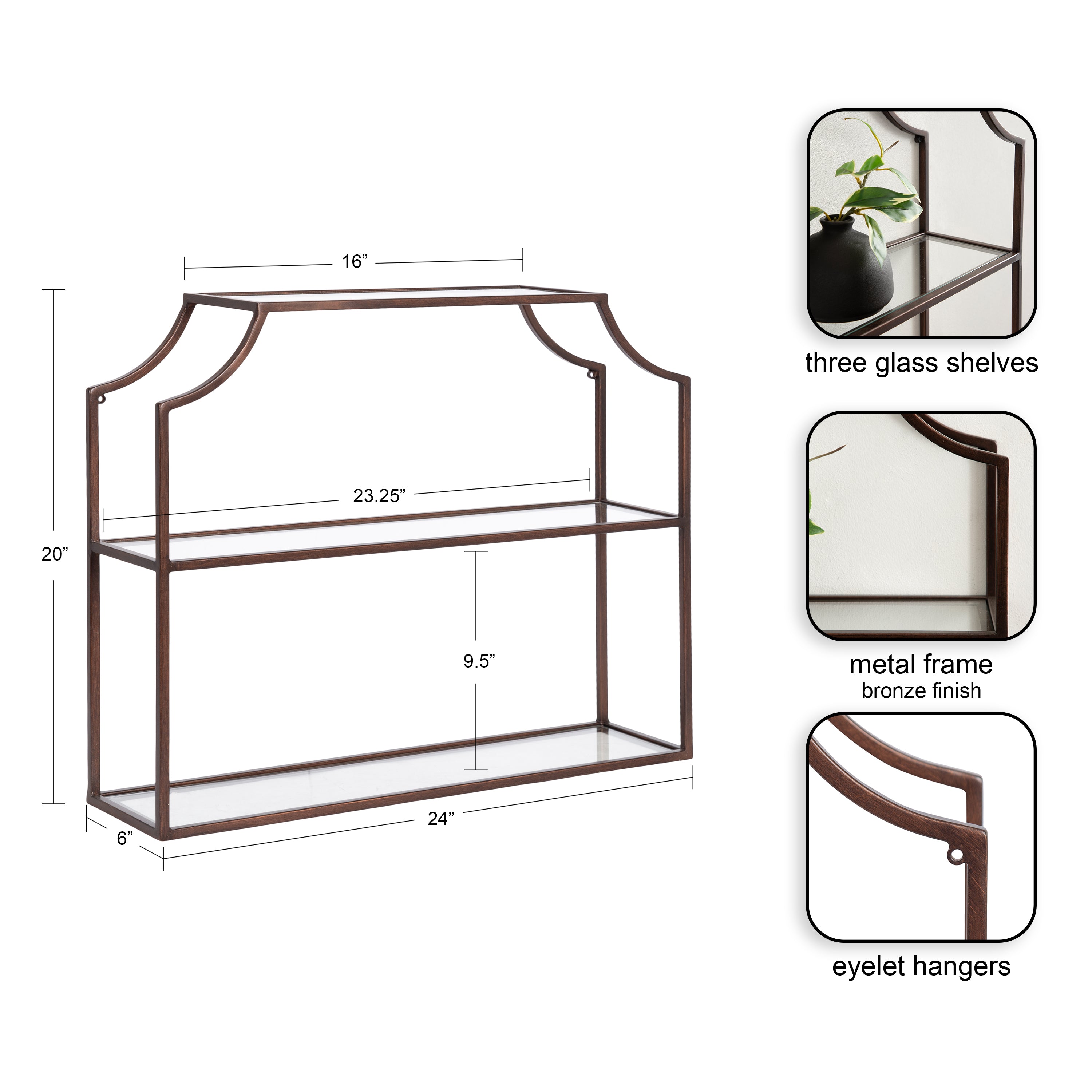 Accent Shelf Bronze 24x20 2