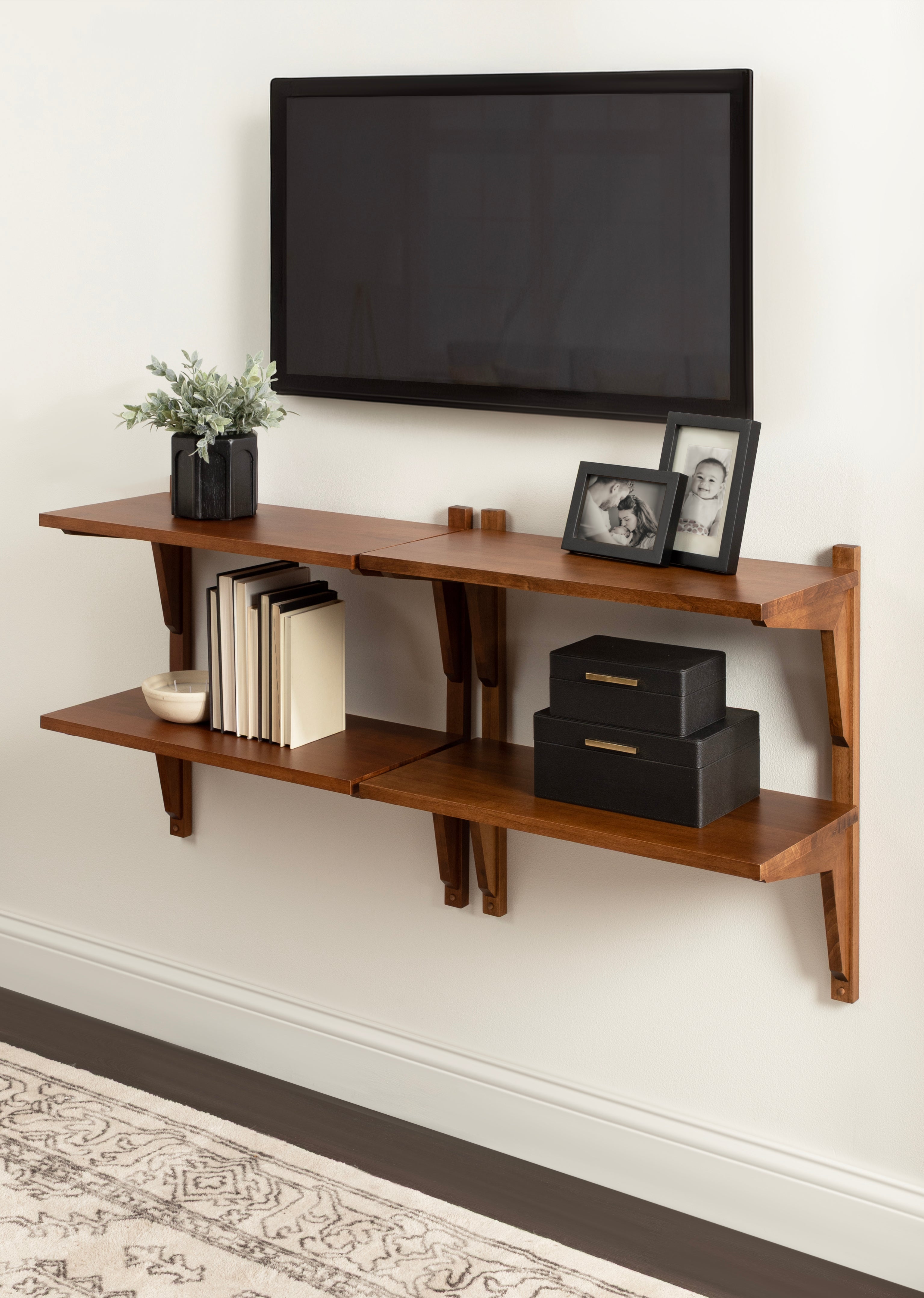 Accent Shelf Walnut Brown 24x12x24 7