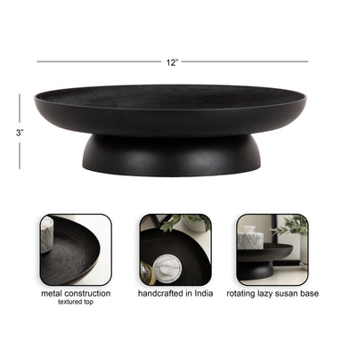 Single Tray Black 12" Diameter 2