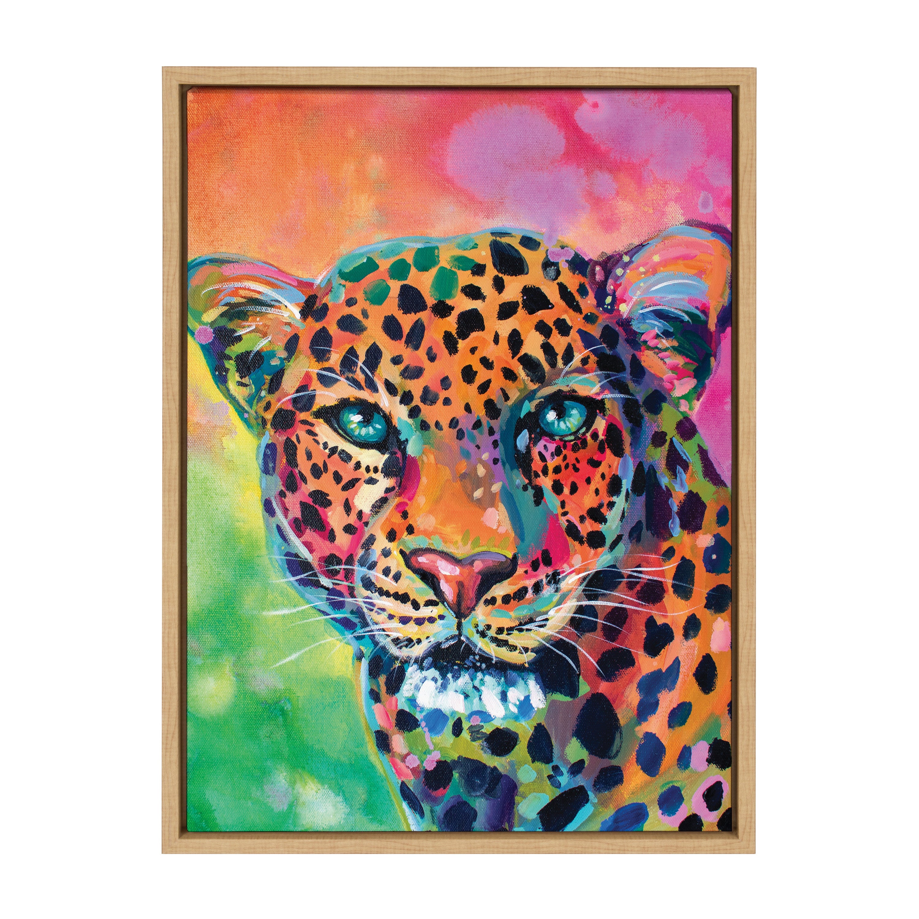 Sylvie Leopard Magic Framed Canvas by Rachel Christopoulos