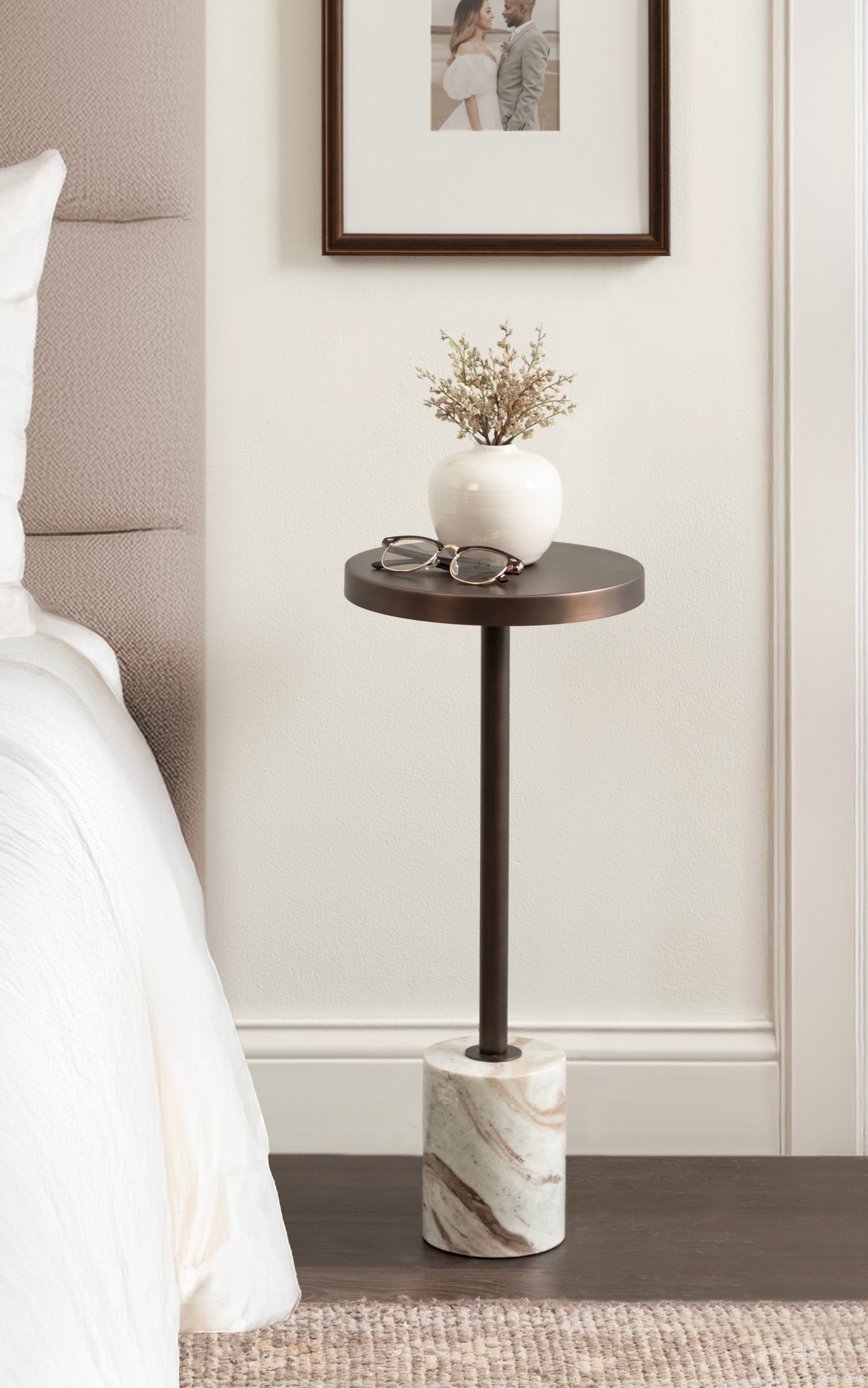 Drink Table Brown Bronze 10x10x24 7