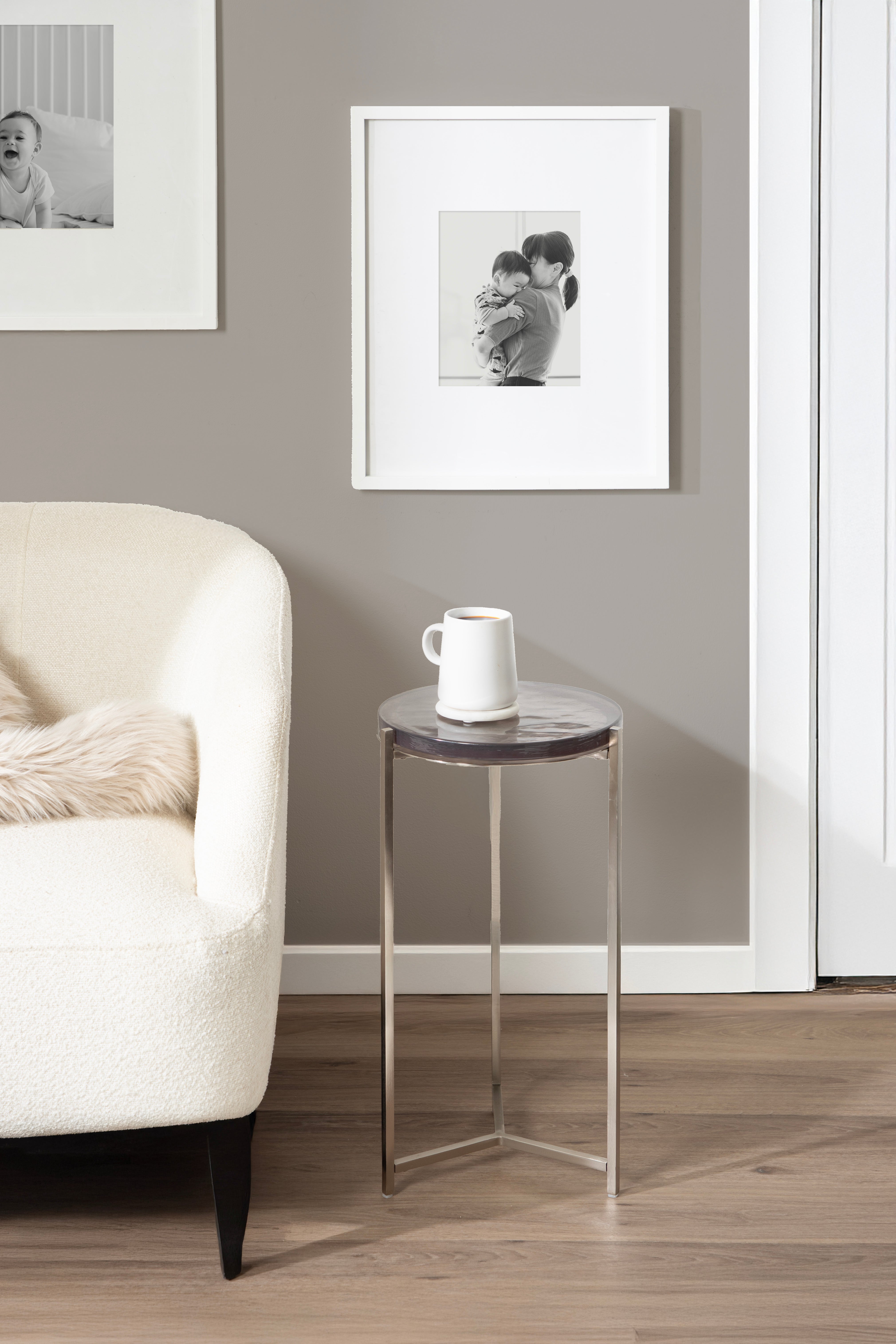 Side Table Gray Silver 13x13x24 7