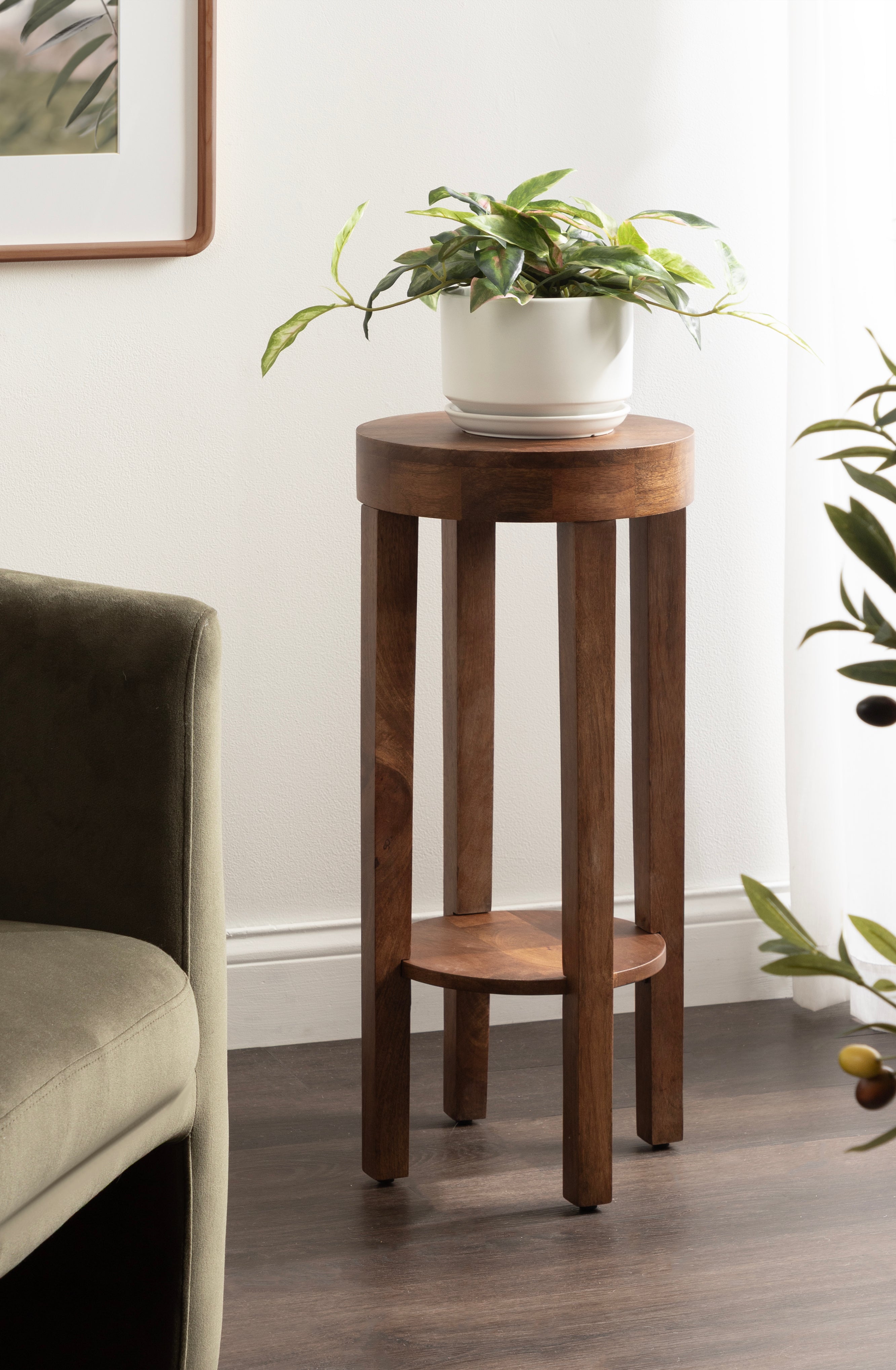 Side Table Walnut Brown 12x12x28 7