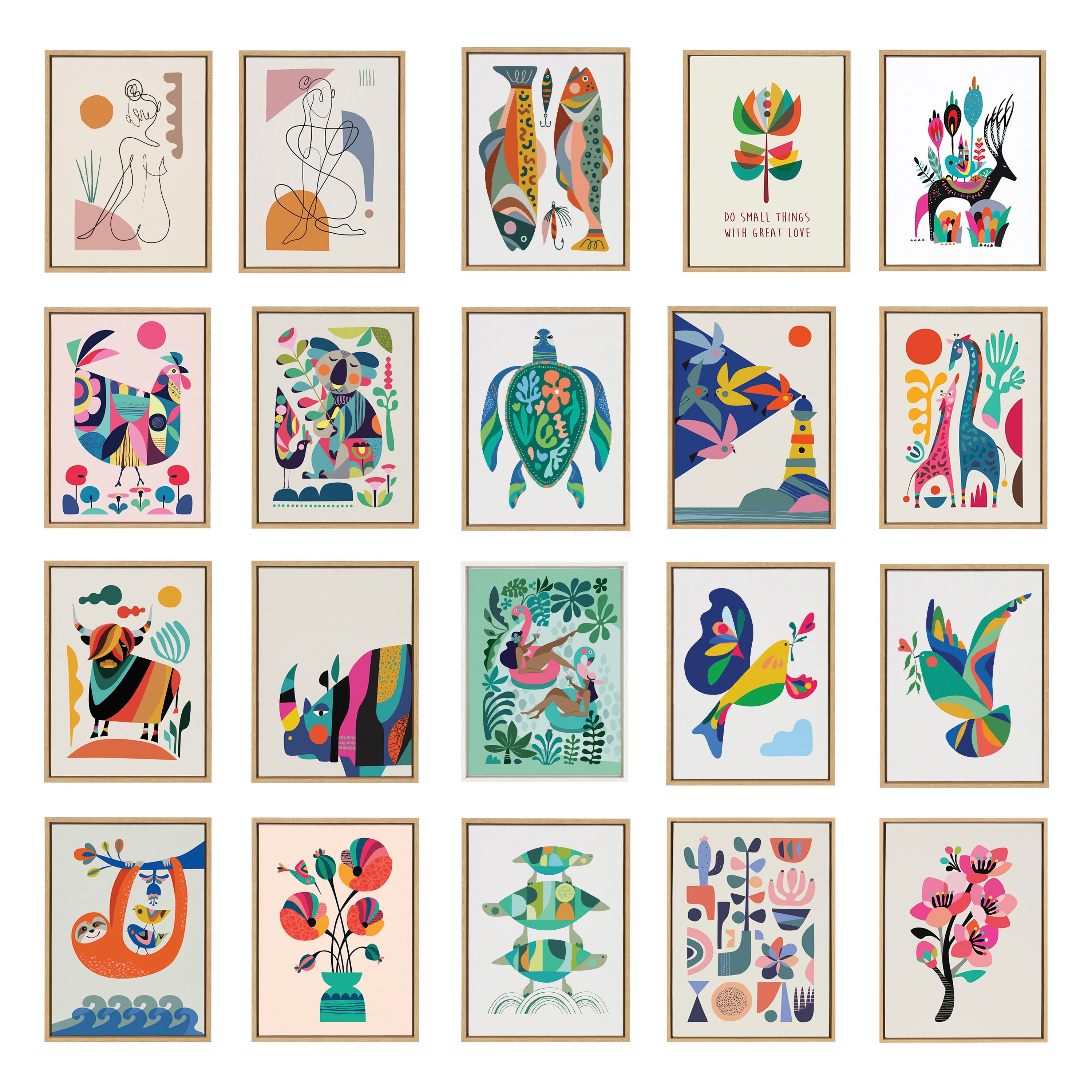 Sylvie Houseplants Framed Canvas by Rachel Lee