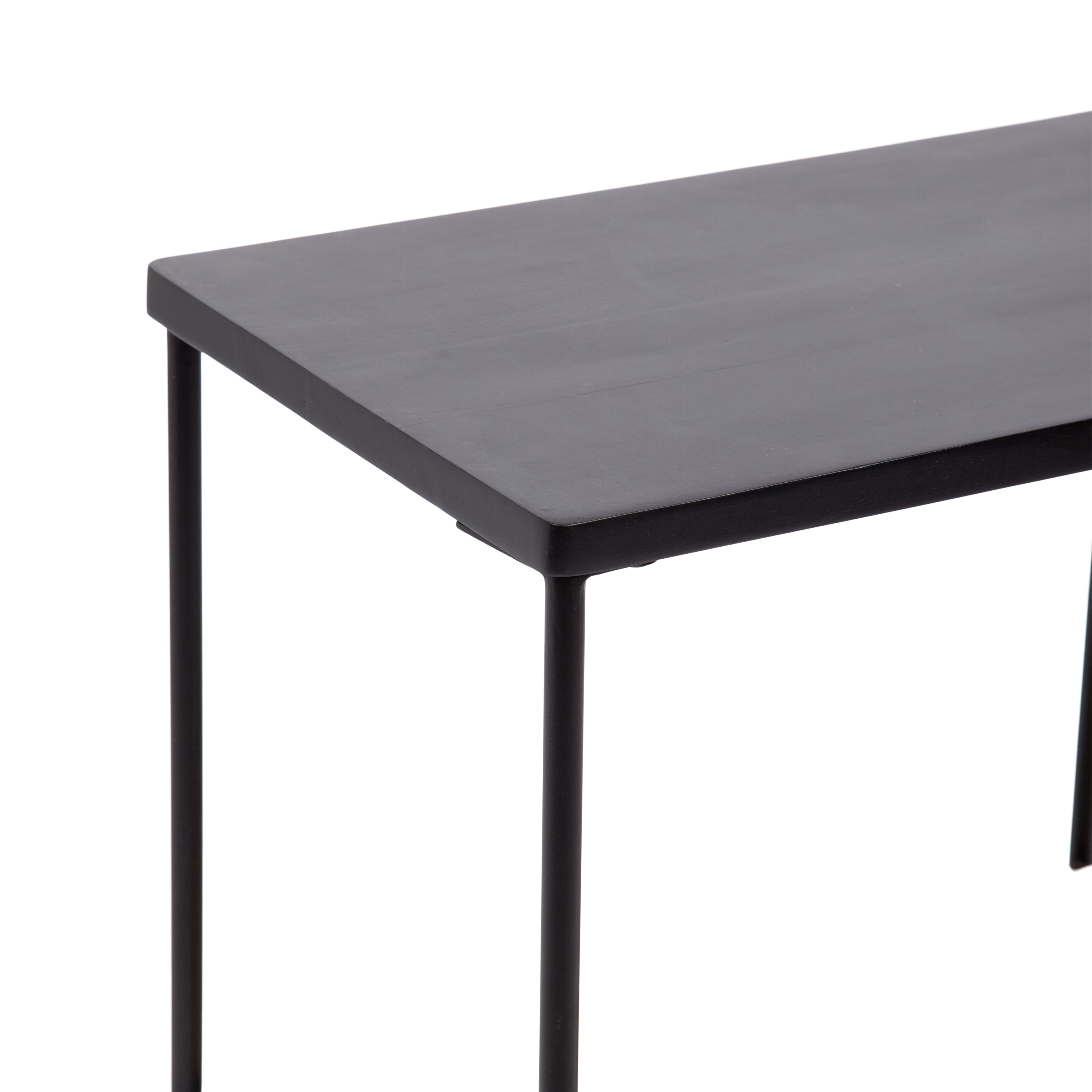 Mandell Wood and Natural Woven Side Table