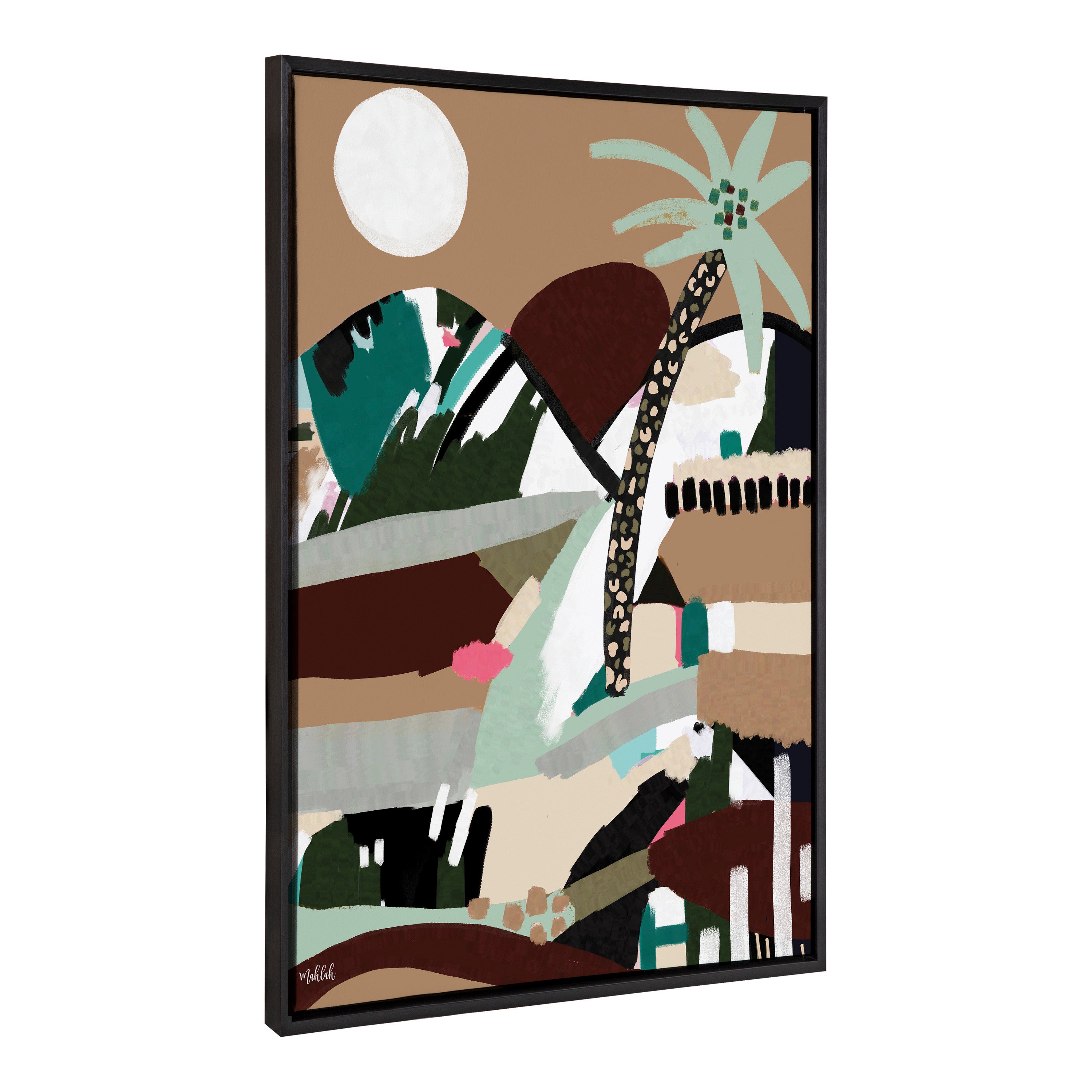 Sylvie Warm Offbeat Framed Canvas by Inkheart Designs
