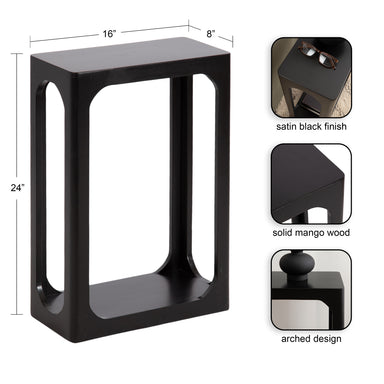 Side Table Black 16x8x24 2
