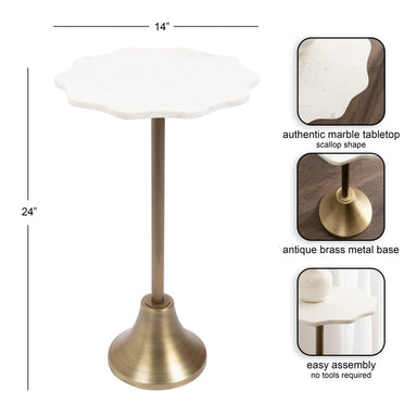 Side Table Gold 14x14x24 2