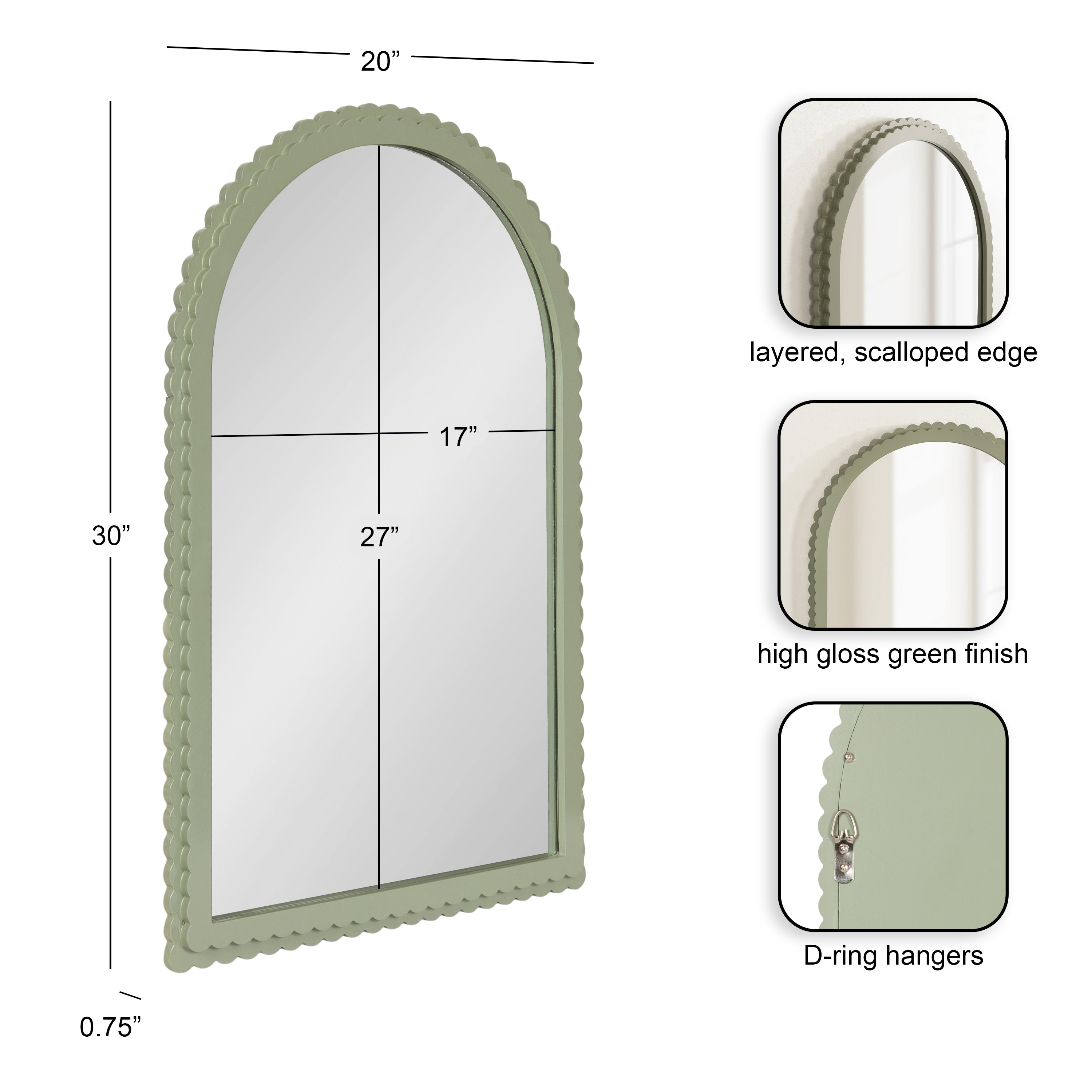 Arch Mirror 20x30 Green 2