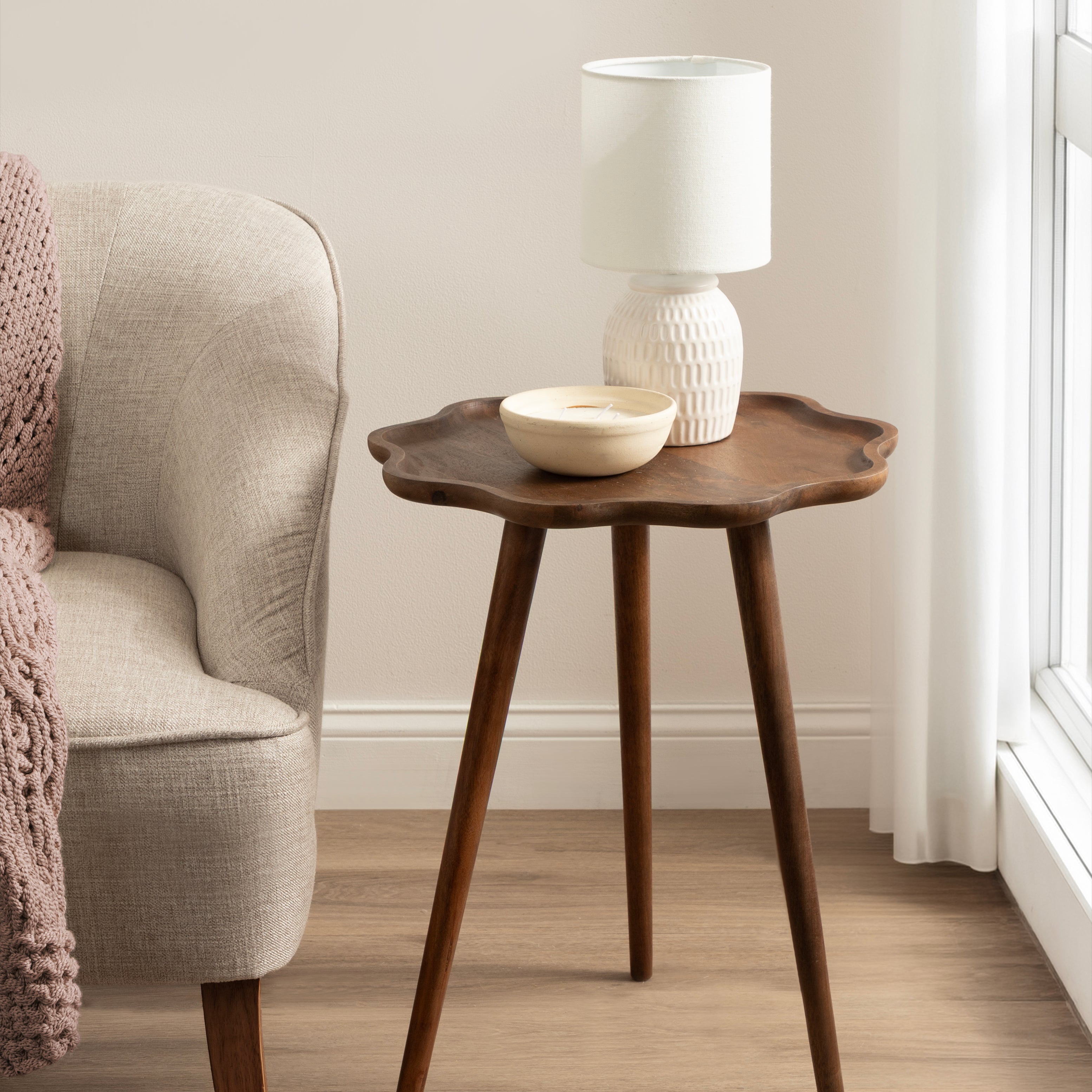 Side Table 19x19x24 Walnut Brown 6