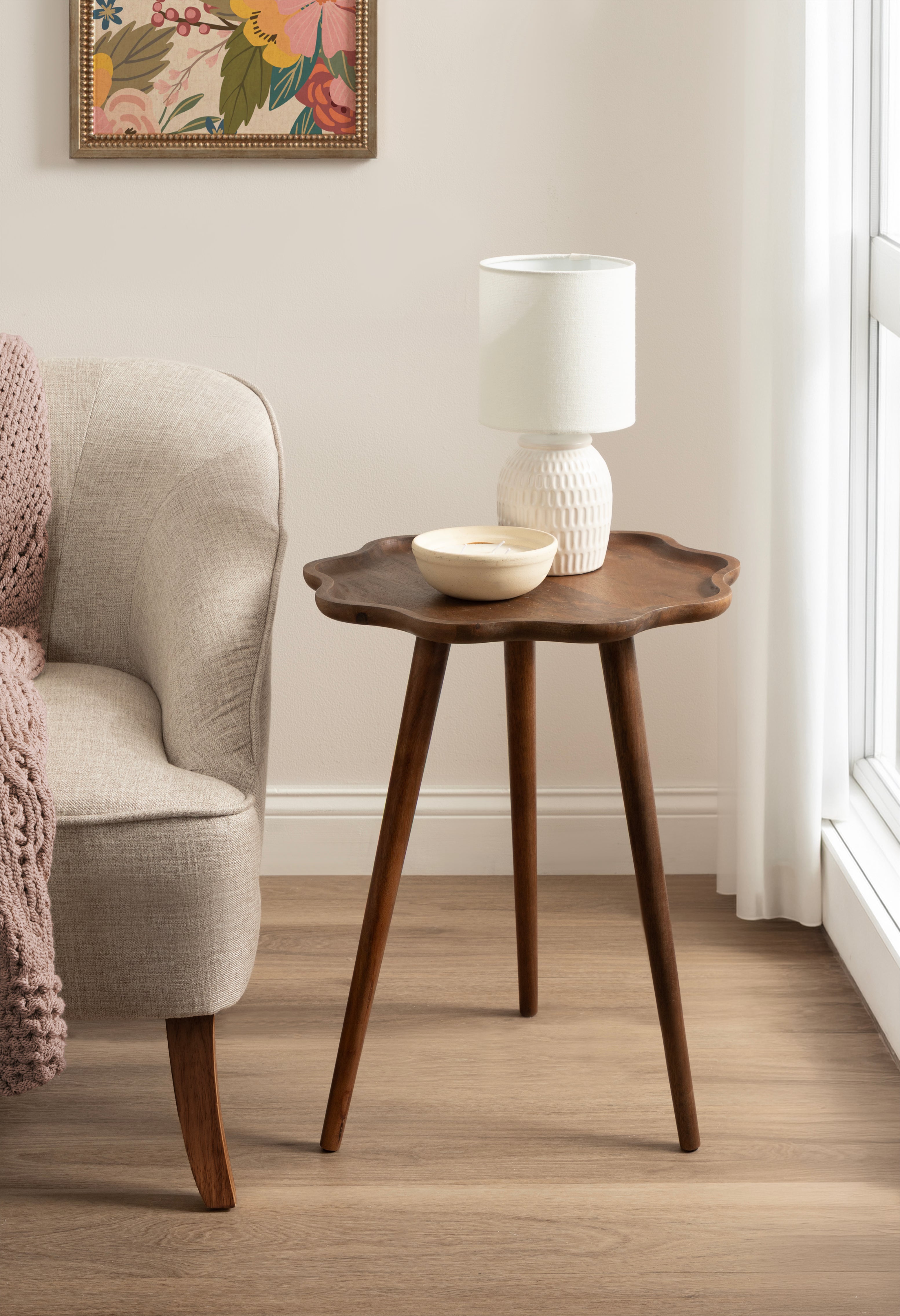 Side Table Walnut Brown 19x19x24 6